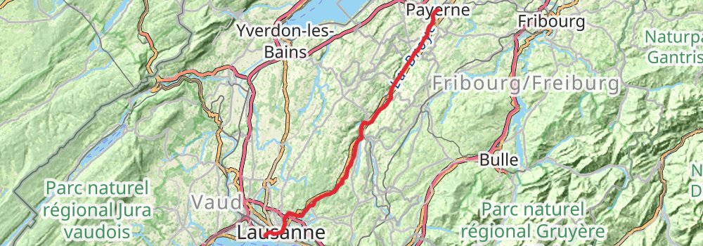 Camino Basel-Geneva via Biel stage 6 Map