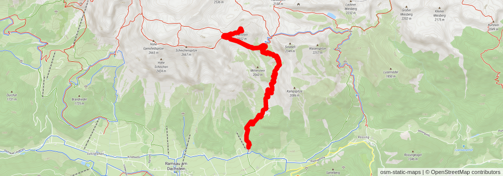 Klettersteig Eselstein Westwand stage 2 Map