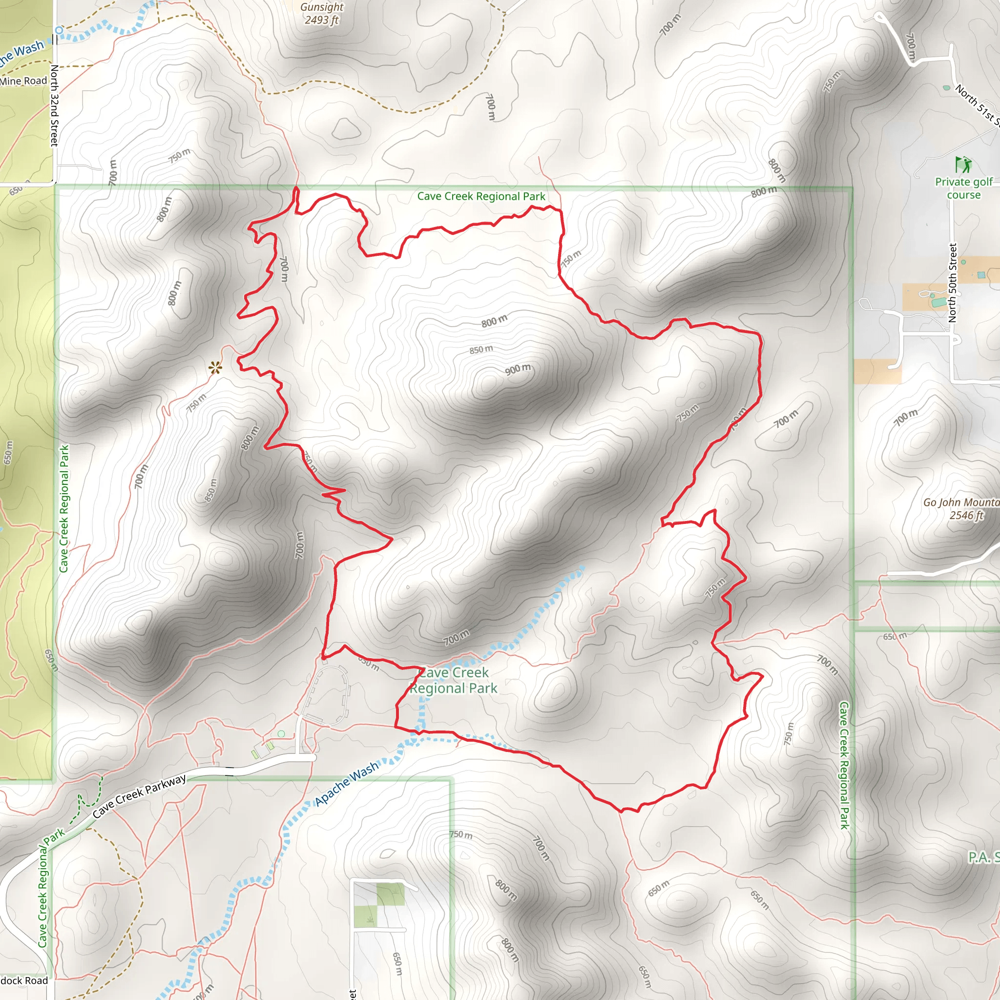 Go John and Quartz Loop Trail mobile static map