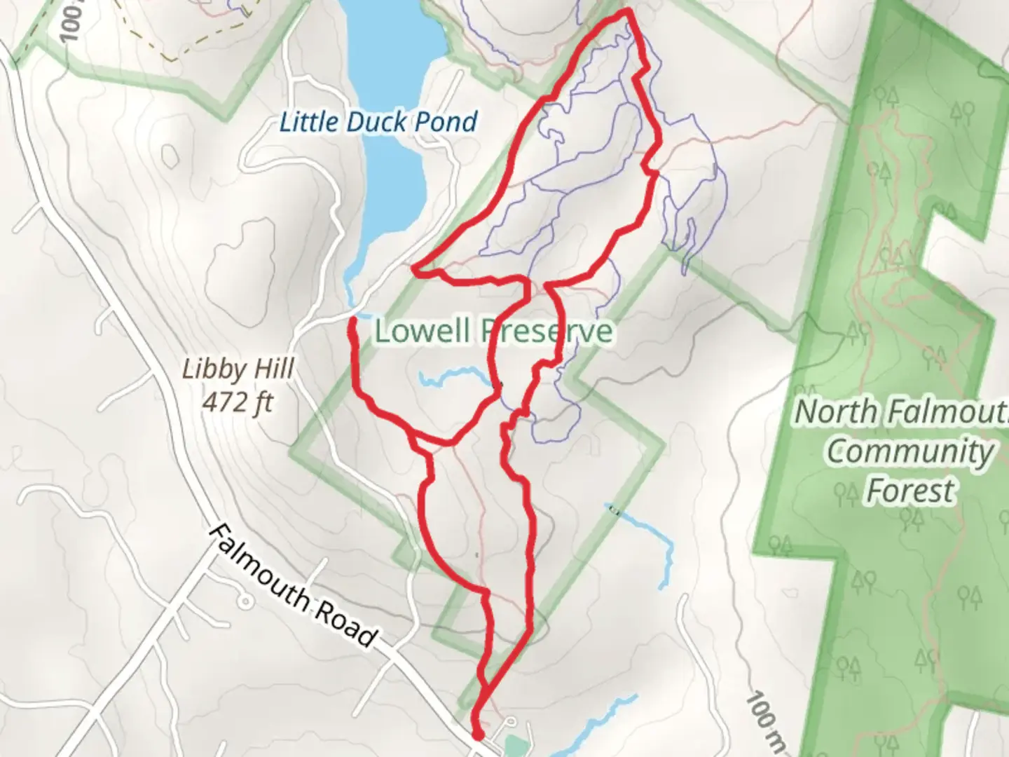 An image depicting the trail Libby Hill Loop via Virginia Loop Trail and its surrounding area.