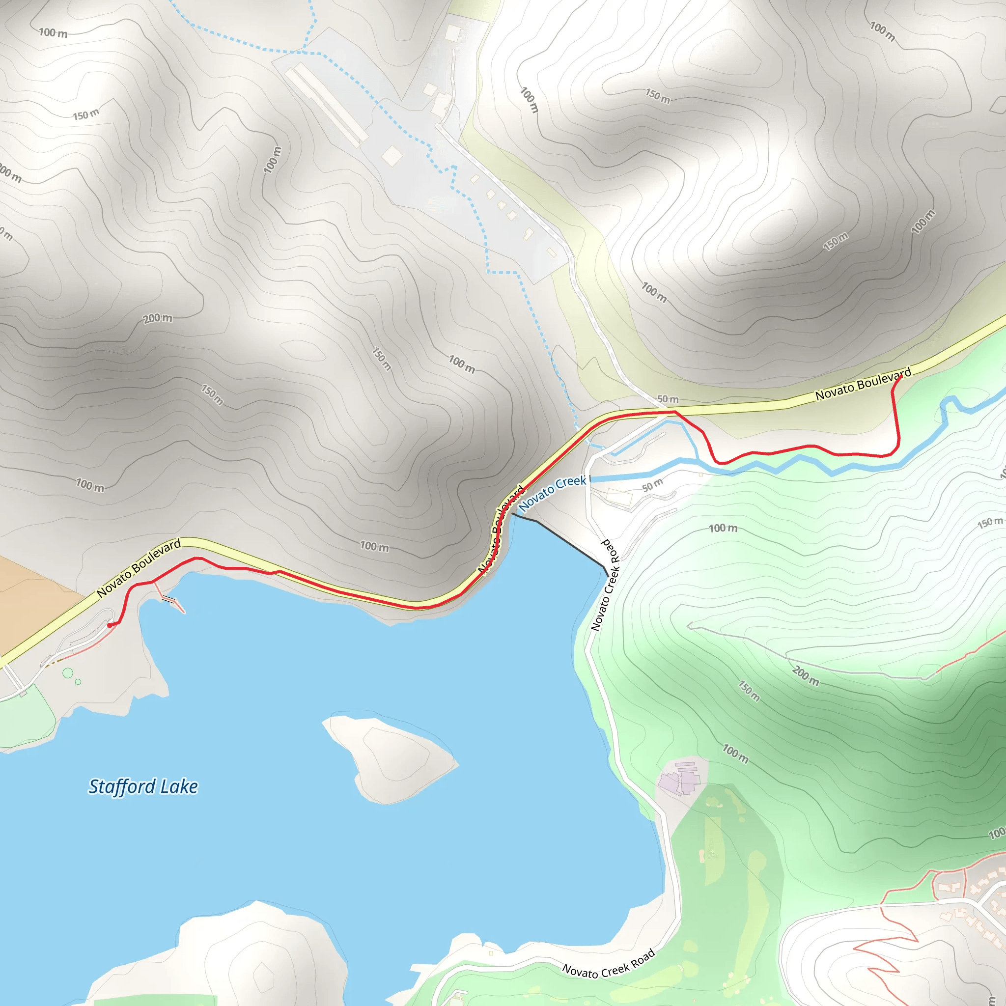 Stafford Lake North Shore Walk mobile static map