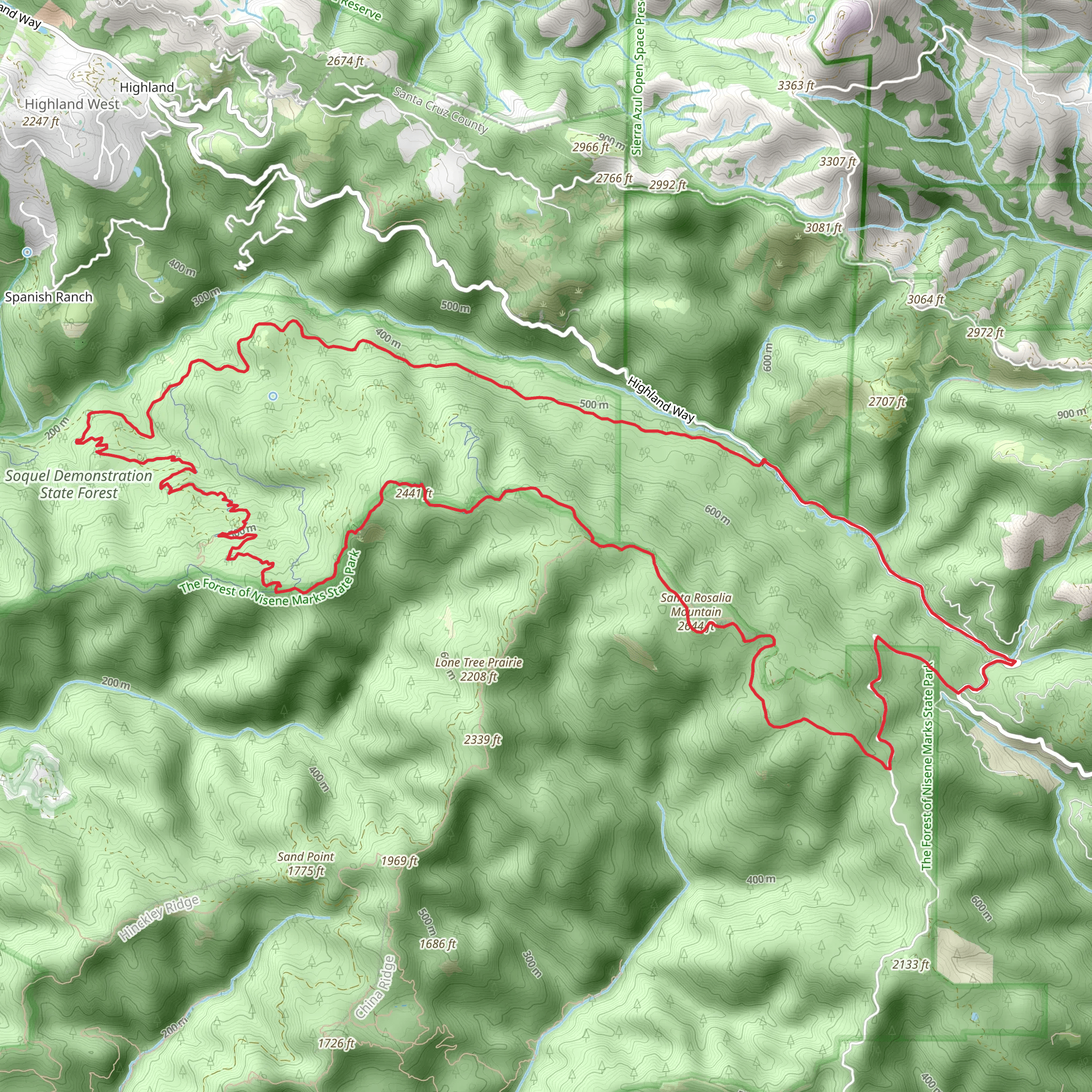 Santa Rosalia Mountain Loop mobile static map