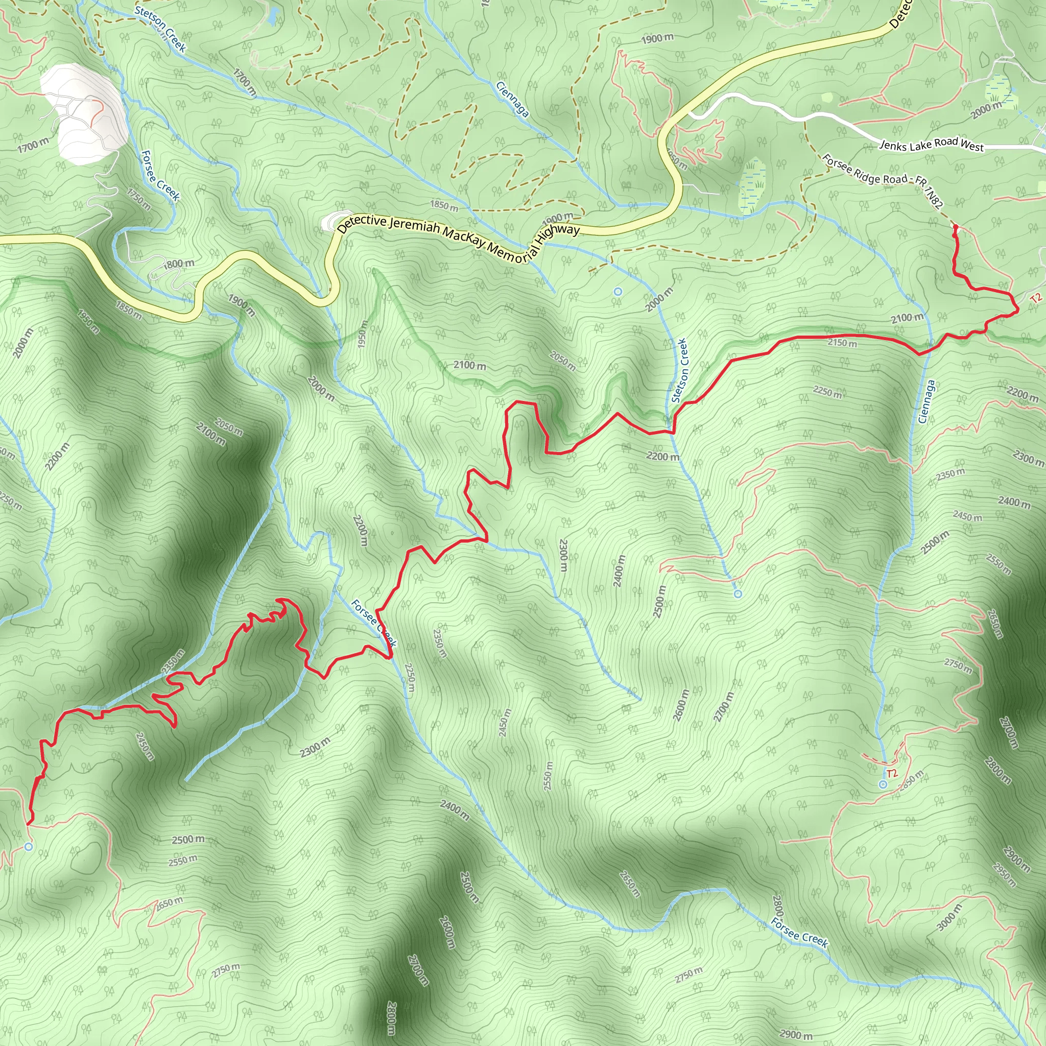 Forsee Basin - John's Meadow Trail mobile static map