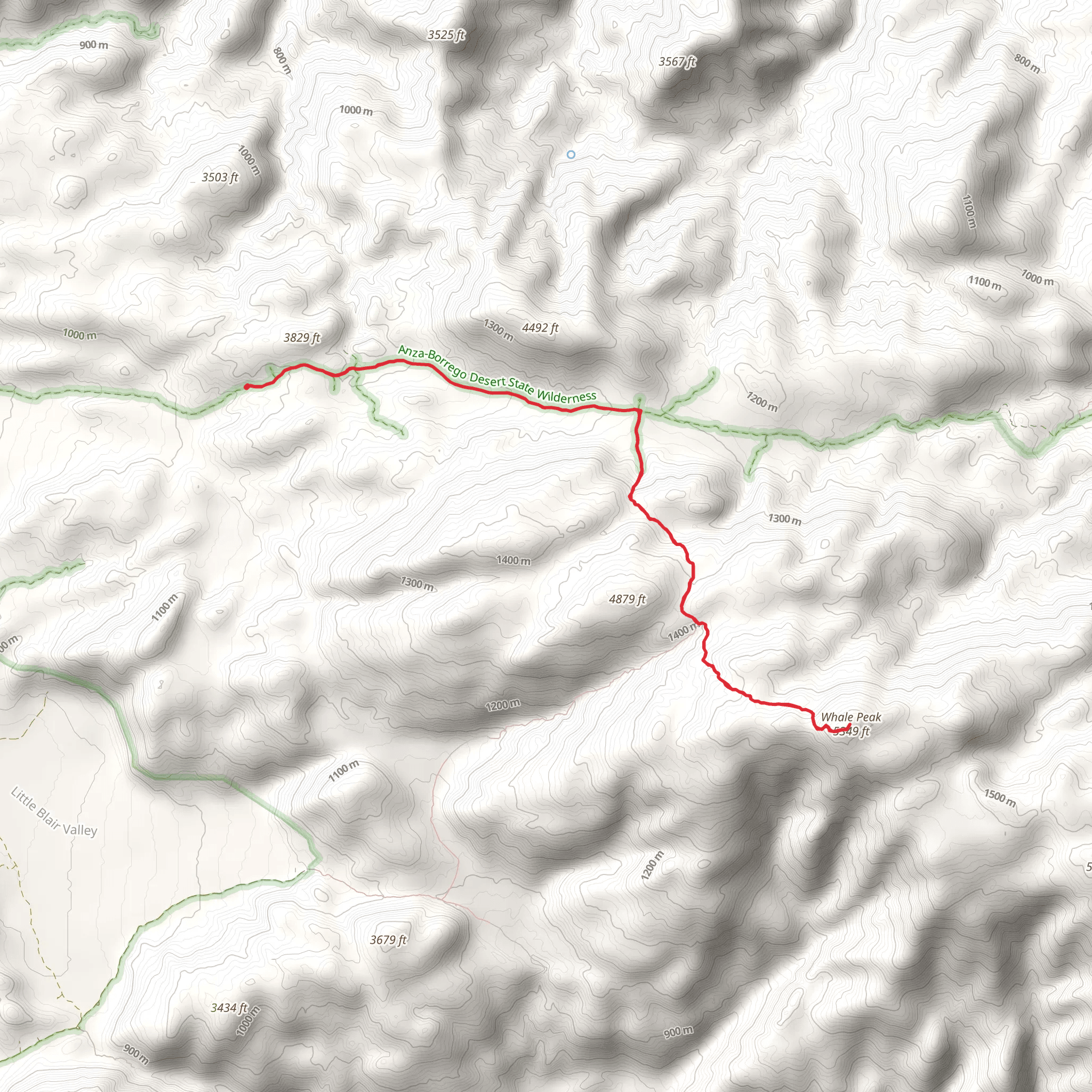Whale Peak Trail mobile static map