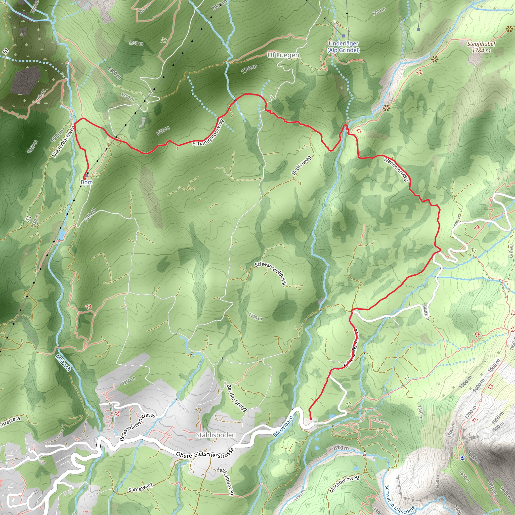 Bort - Oberer Gletscher No 16 mobile static map