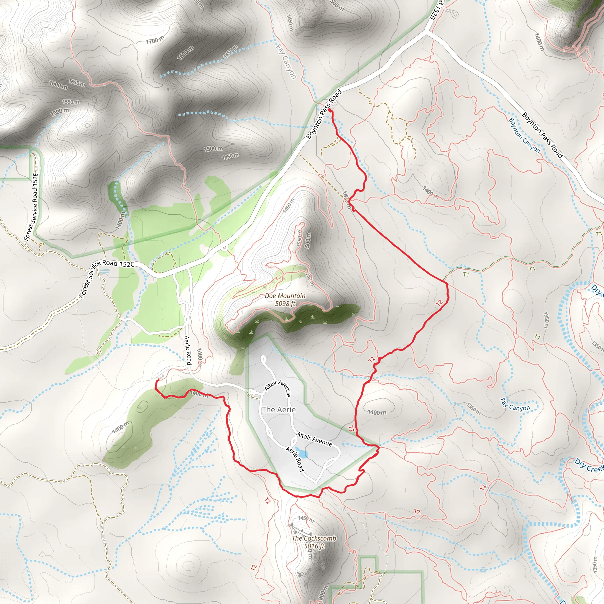 Cockscomb Trail mobile static map