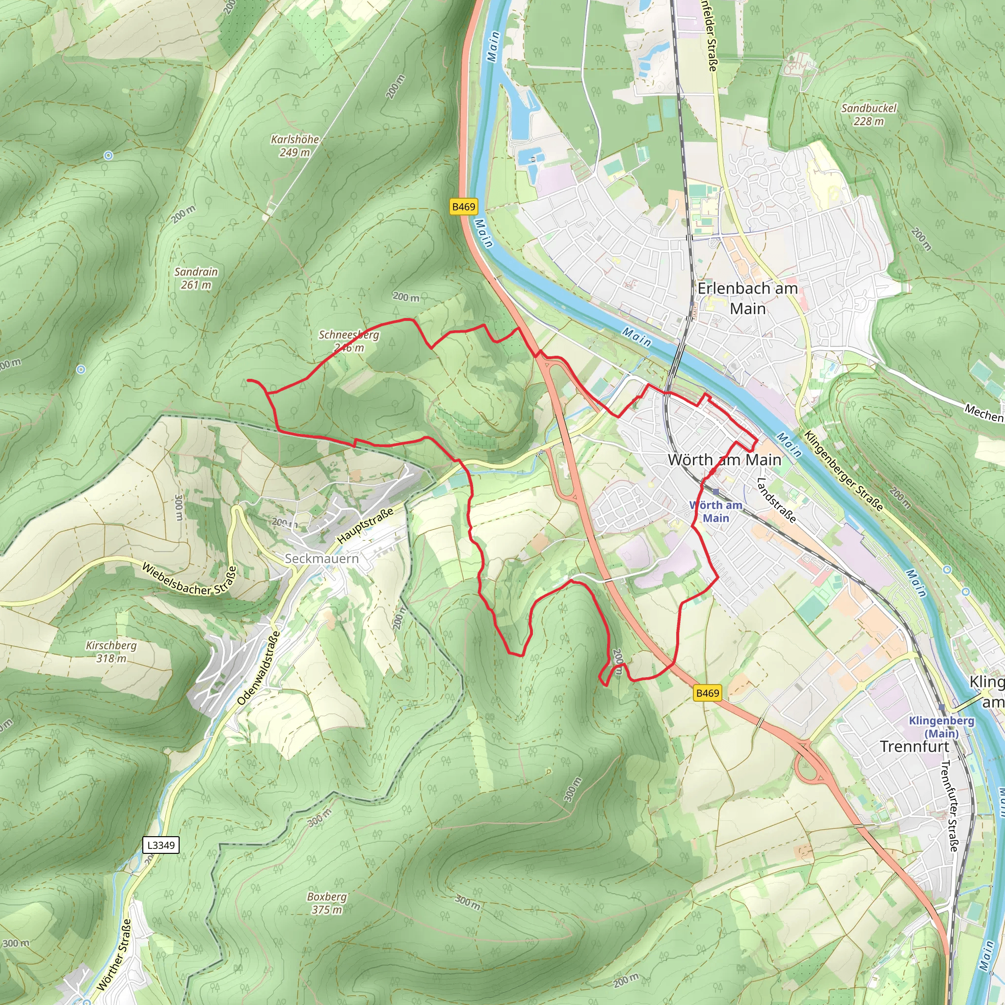 Schneesberg via Oestlicher Limesweg mobile static map