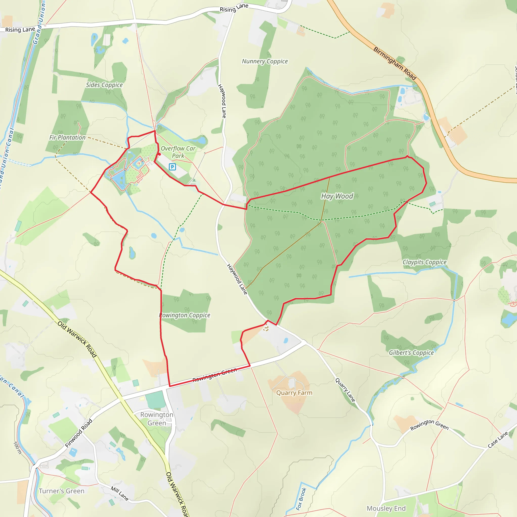 Hay Wood, Baddesley Clinton and Rowington Coppice Loop mobile static map