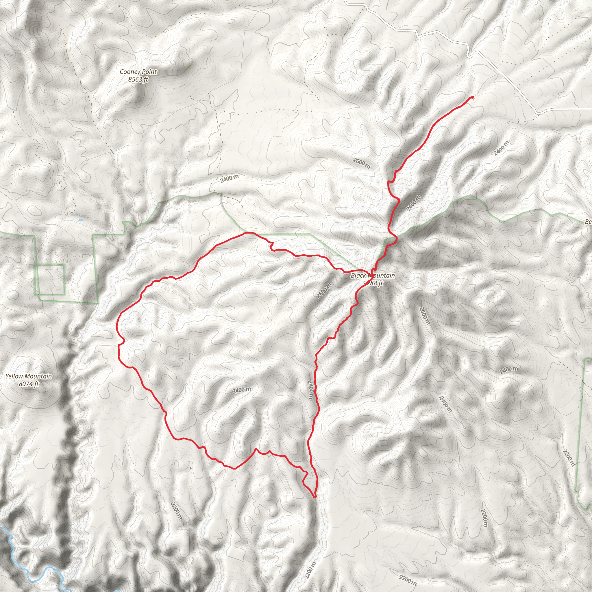 Black Mountain and Green Fly Loop Trail mobile static map