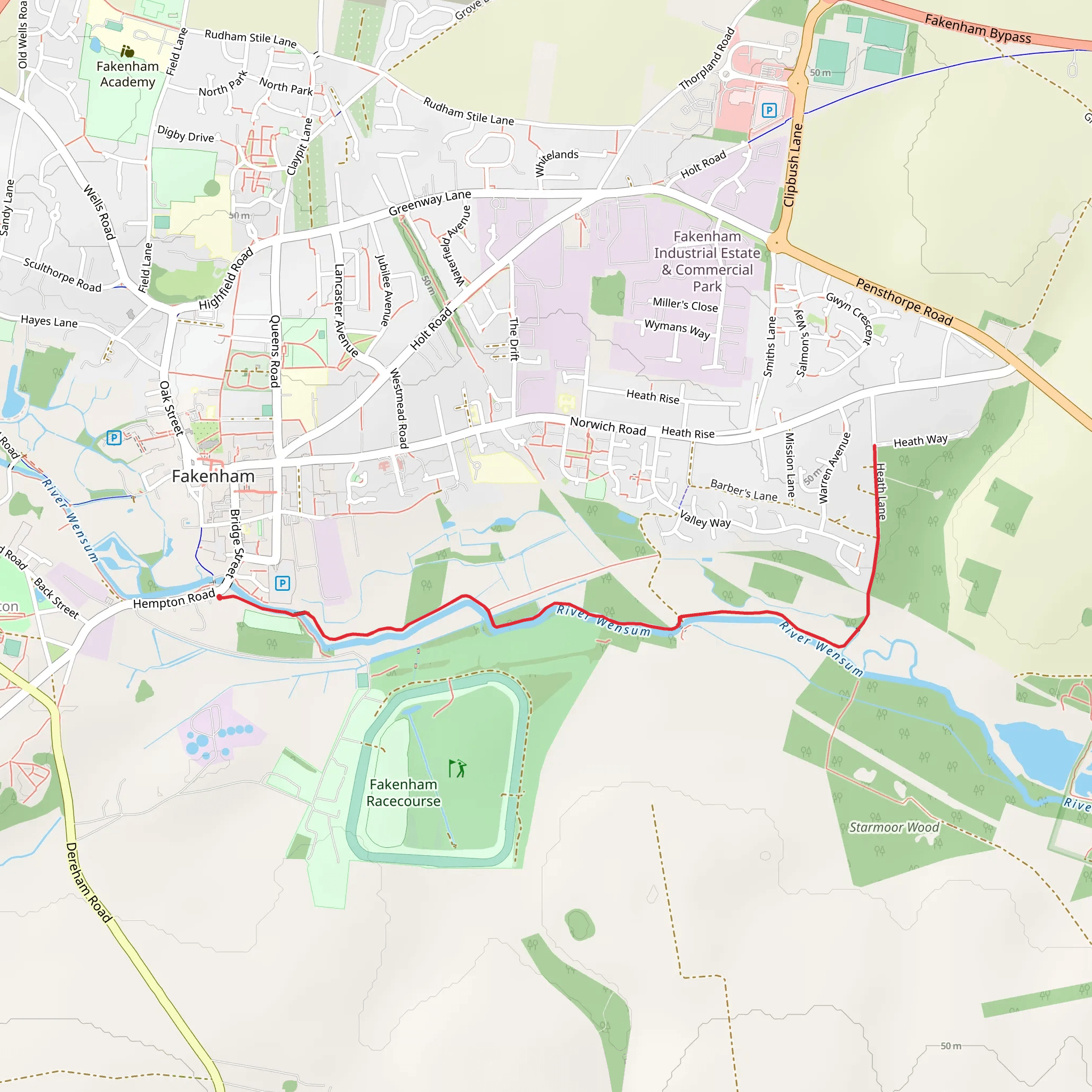 Three Brick Arches and River Wensum Walk mobile static map