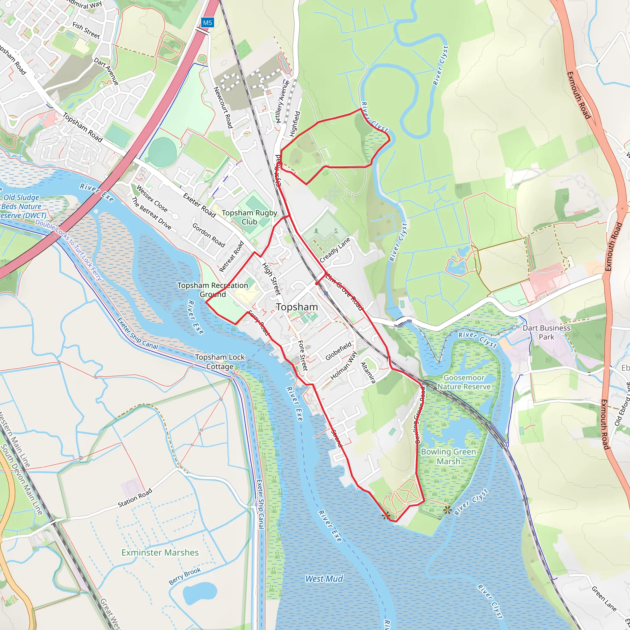 Avocet Line - Topsham Town Trail mobile static map