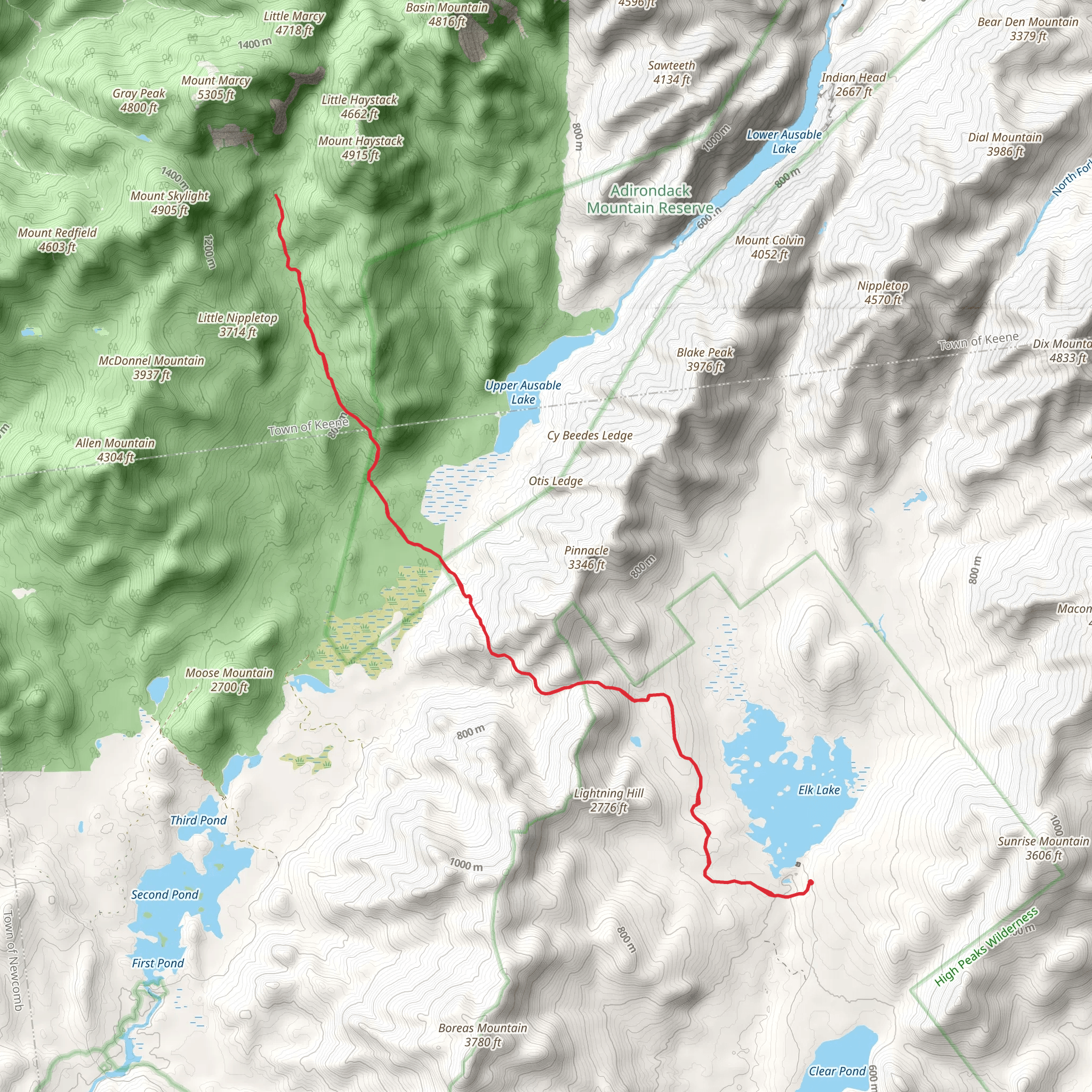 Elk Lake - Marcy Trail mobile static map