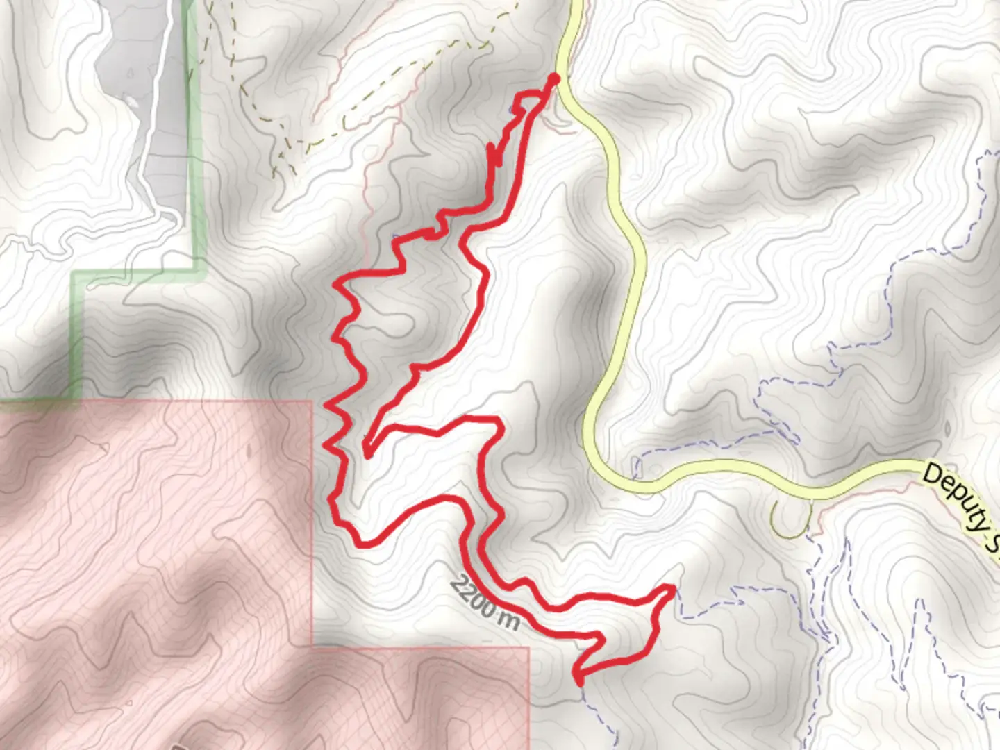 An image depicting the trail Tunnel Canyon and Birdhouse Ridge Loop and its surrounding area.