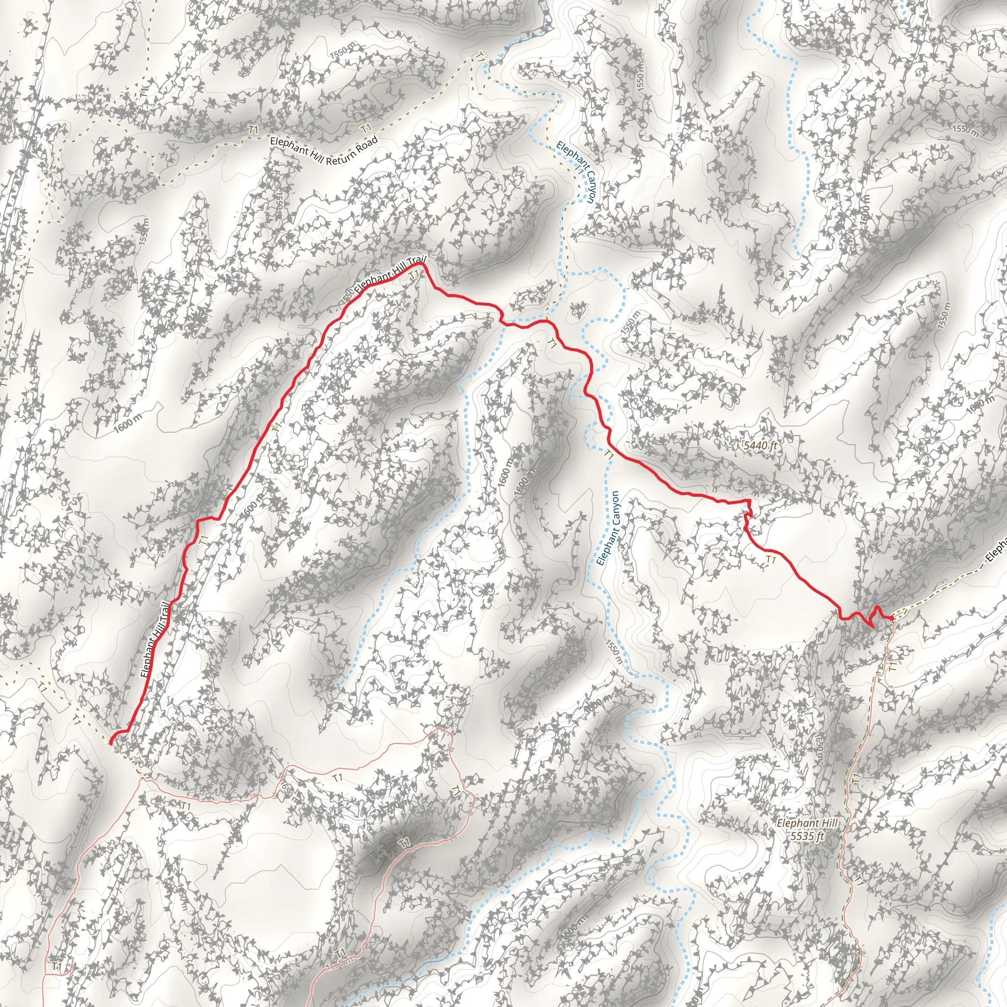 Elephant Hill Trail mobile static map
