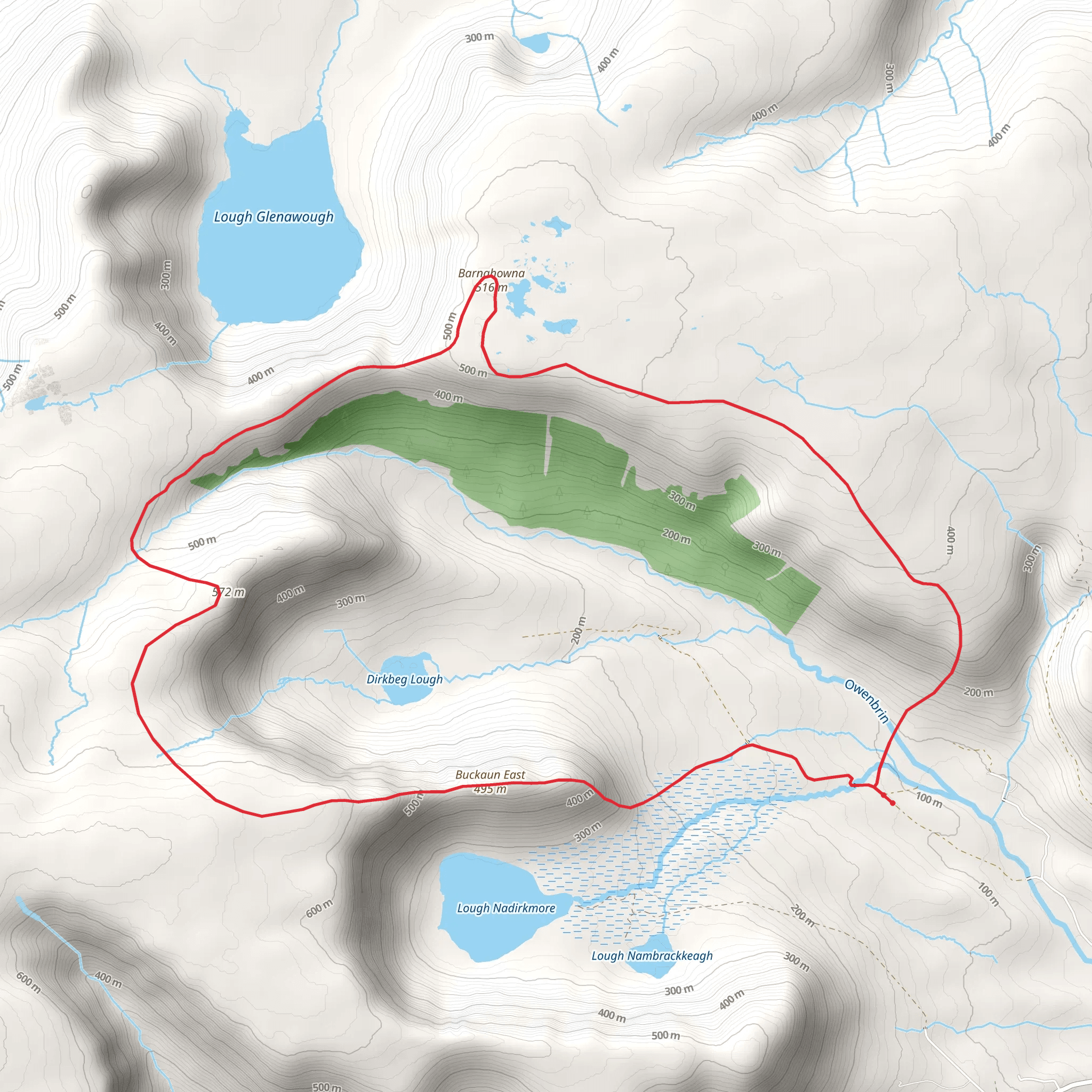 Barnahowna Mountain Loop Walk mobile static map