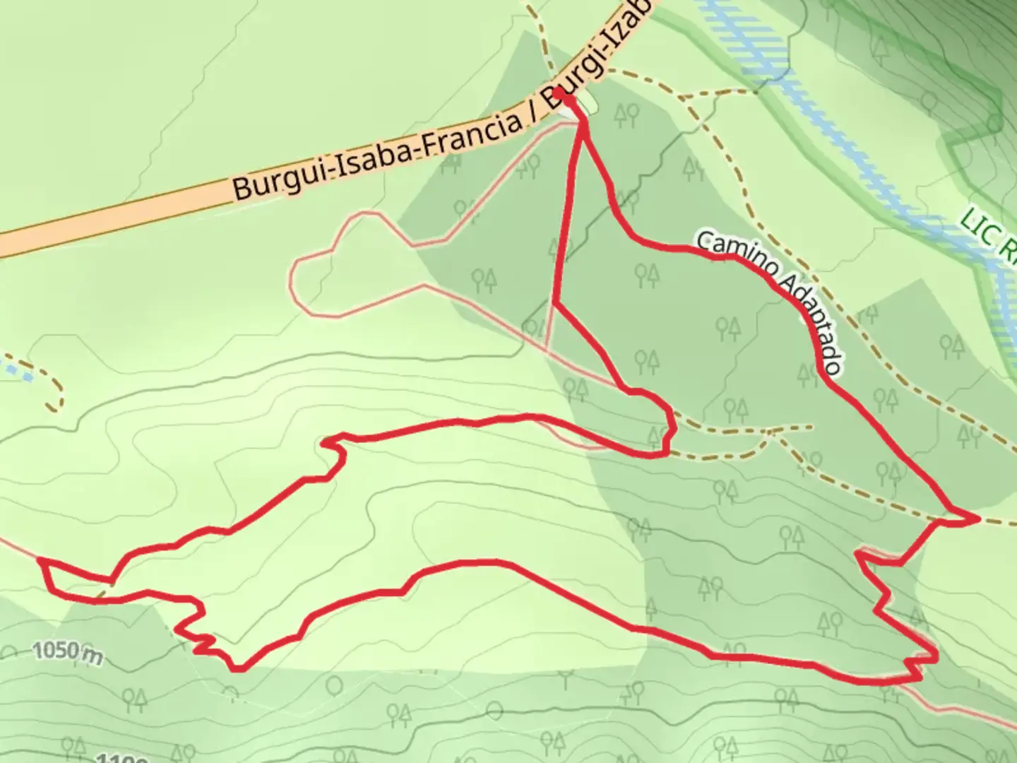 An image depicting the trail Beech Forest-Dronda SL NA 81 and its surrounding area.