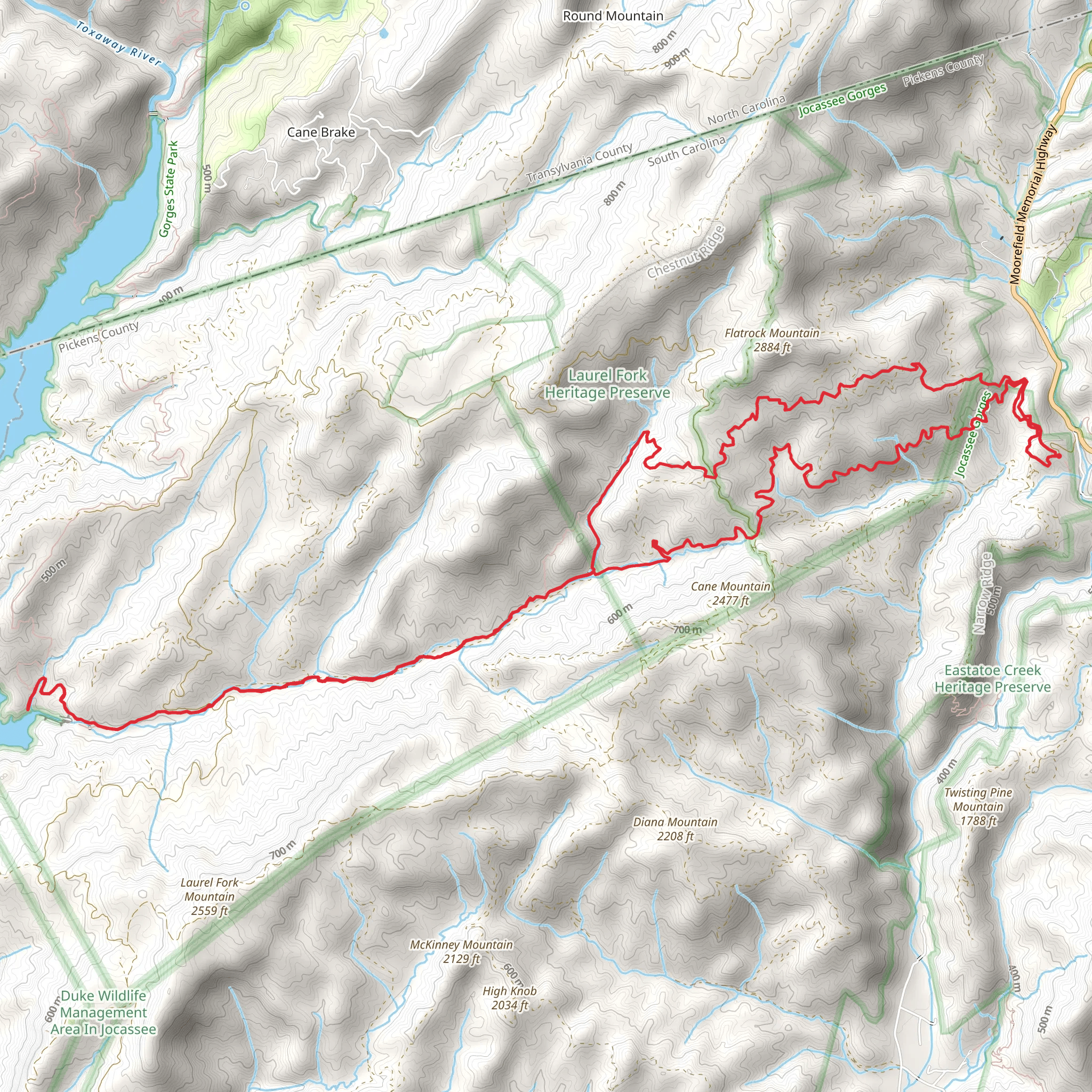 Foothills Trail and Horse Pasture Road Loop mobile static map
