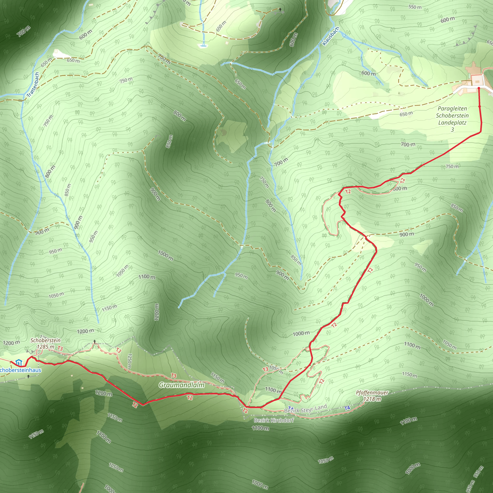 Schoberstein via Trattenbach mobile static map
