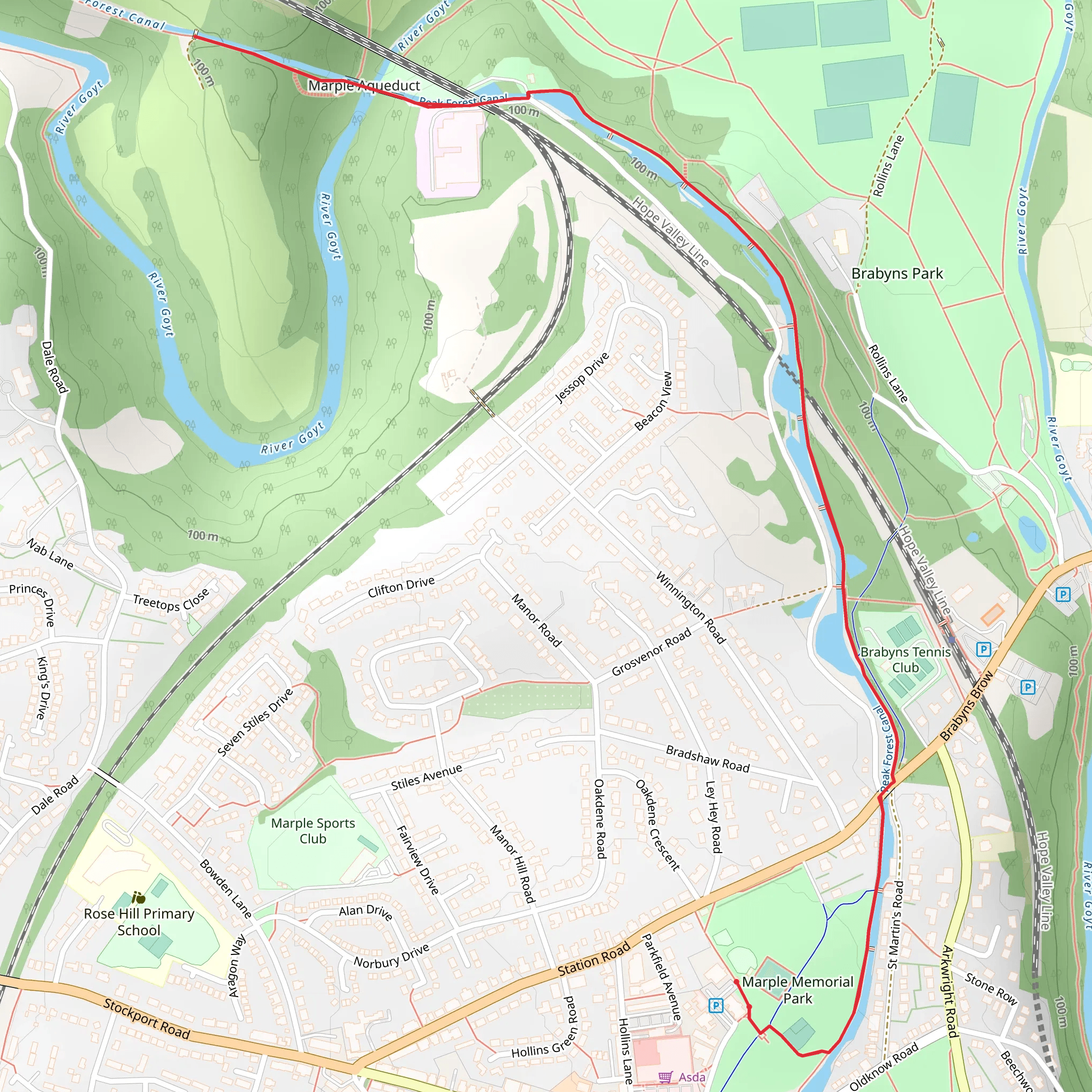 Marple Canal Locks mobile static map
