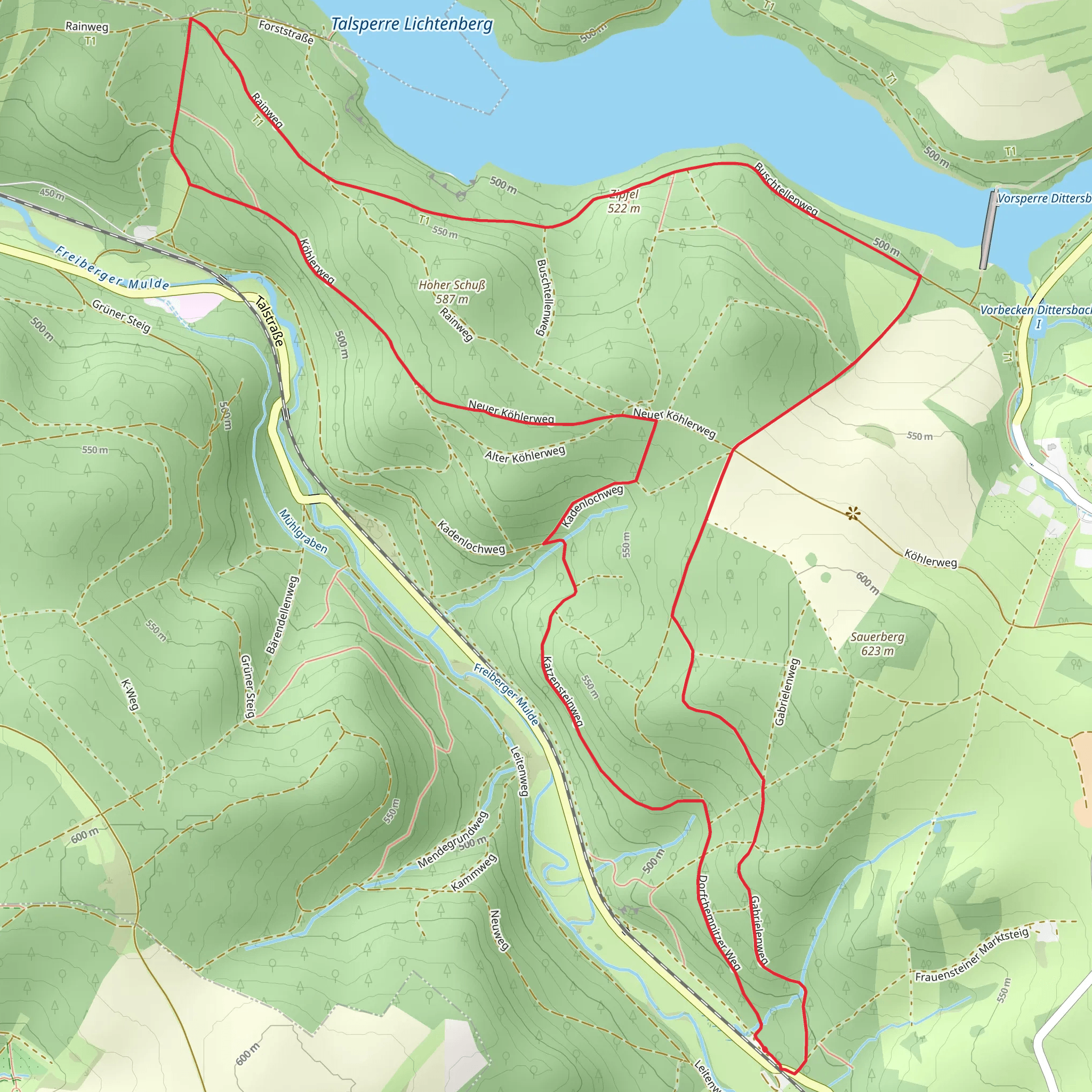 Zipfel Hill Loop via Katzensteinweg mobile static map