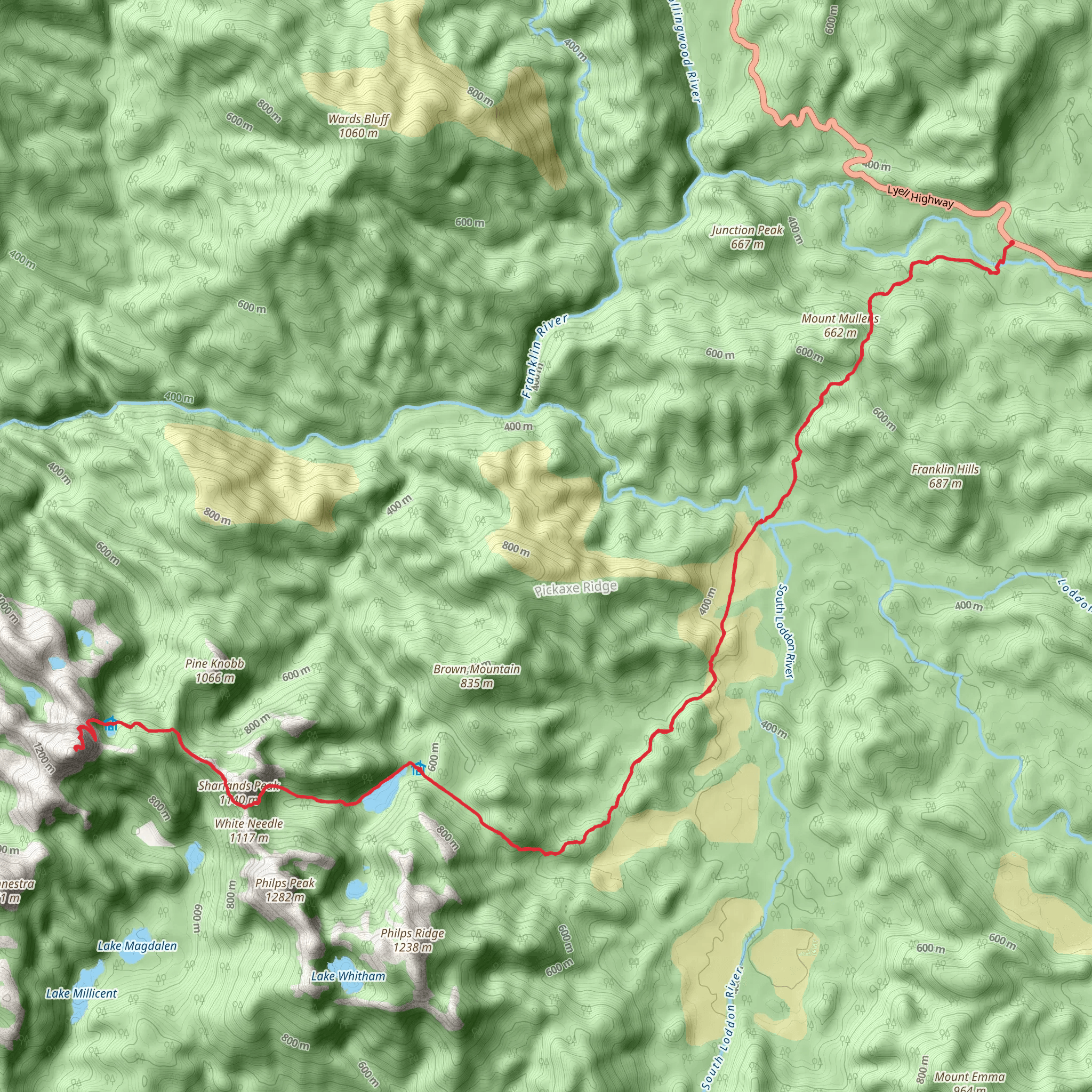 Frenchmand Cap Trail mobile static map