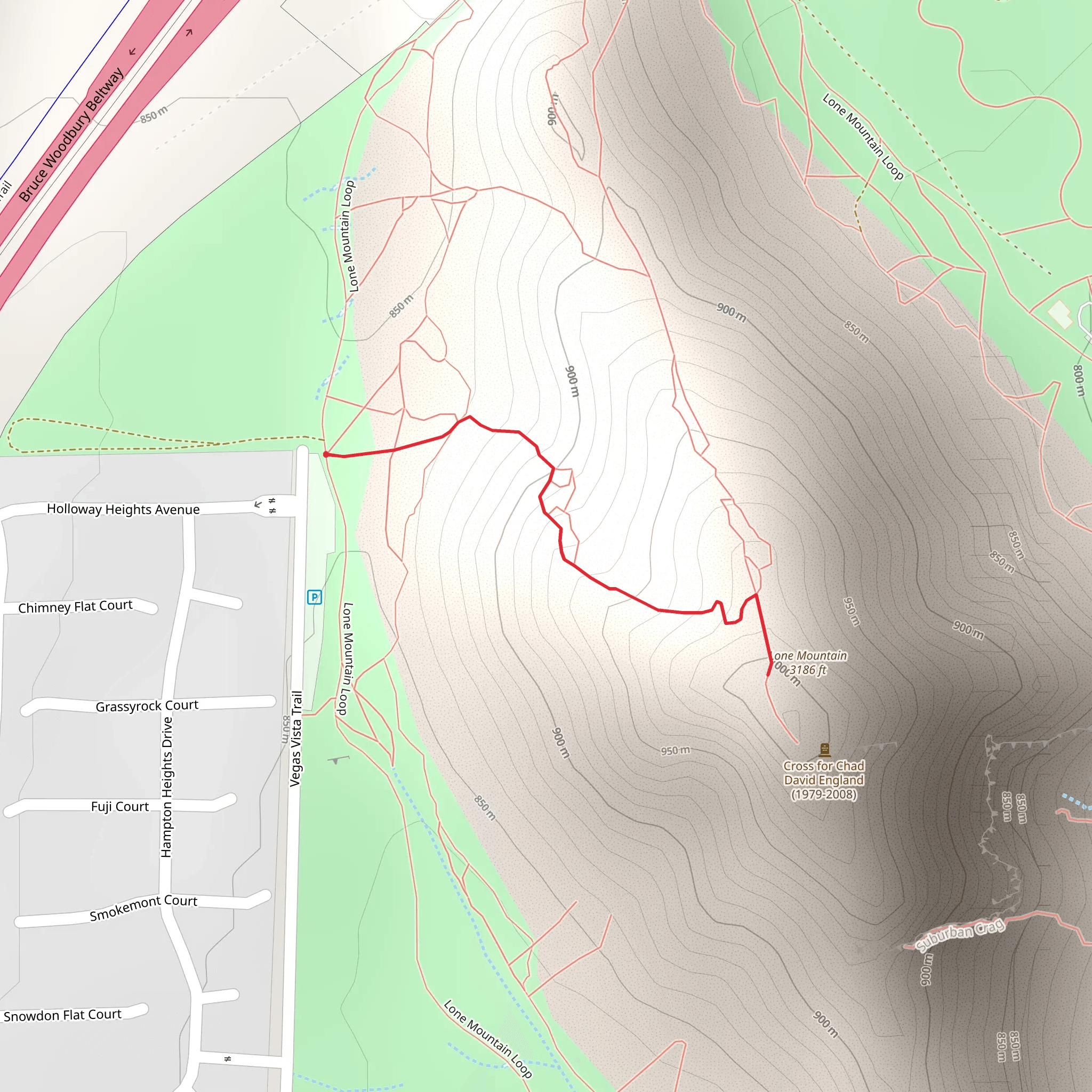Lone Mountain mobile static map