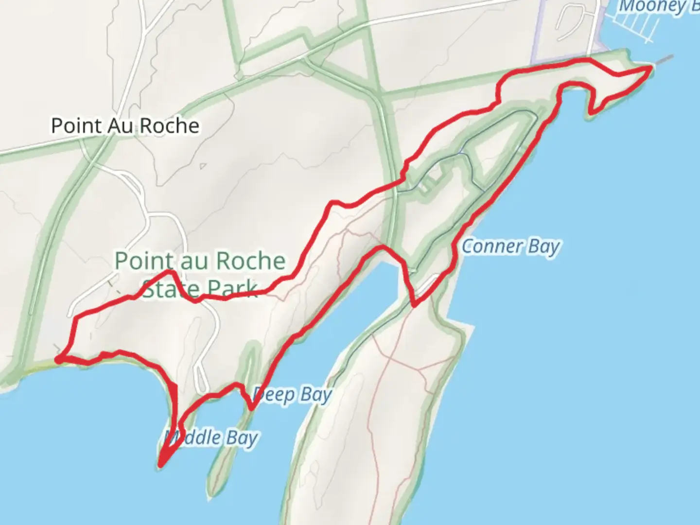 An image depicting the trail Deep Bay and Conner Bay Loop and its surrounding area.