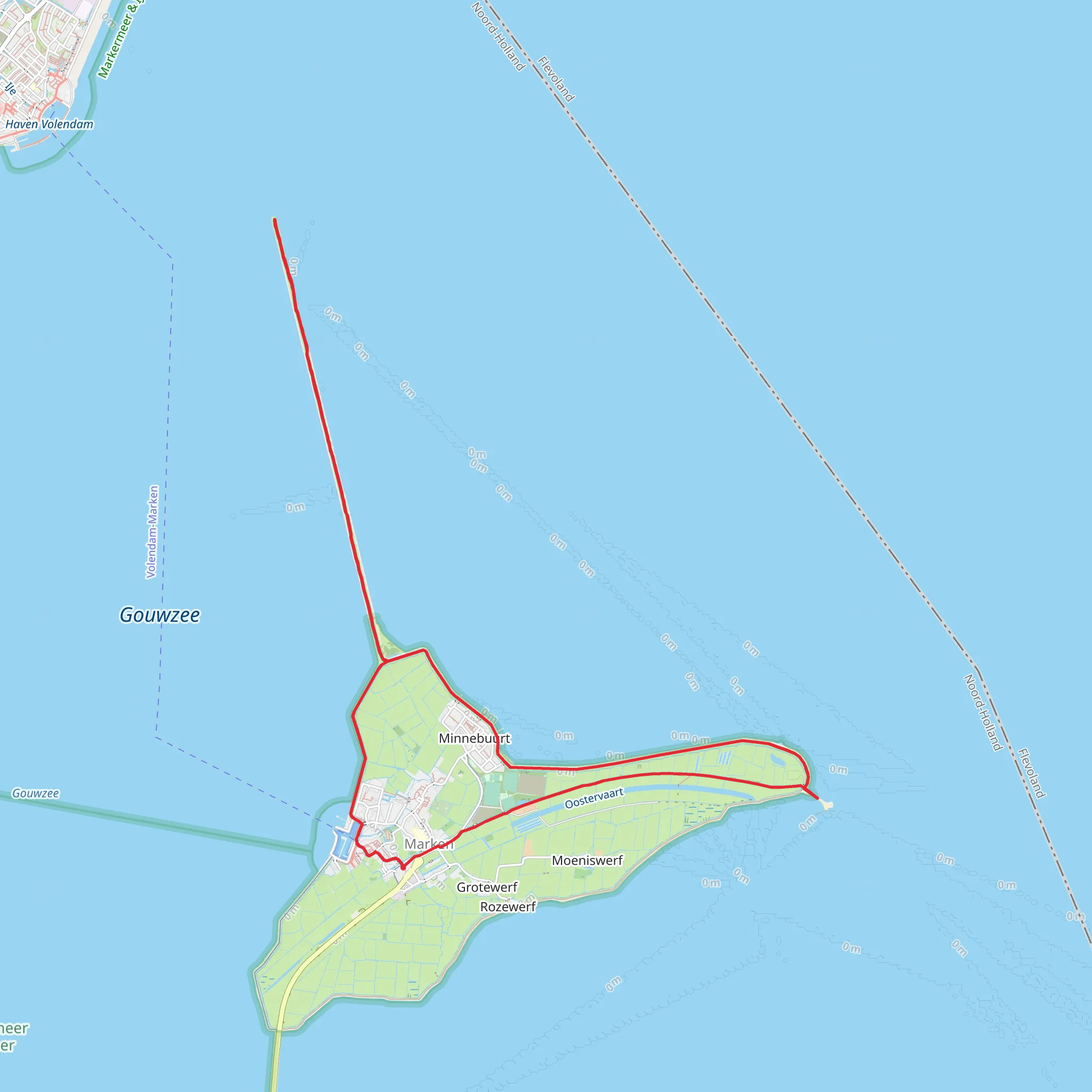 Het Paard van Marken and Gemeente Waterland via Watand Weg and Oosterpad mobile static map