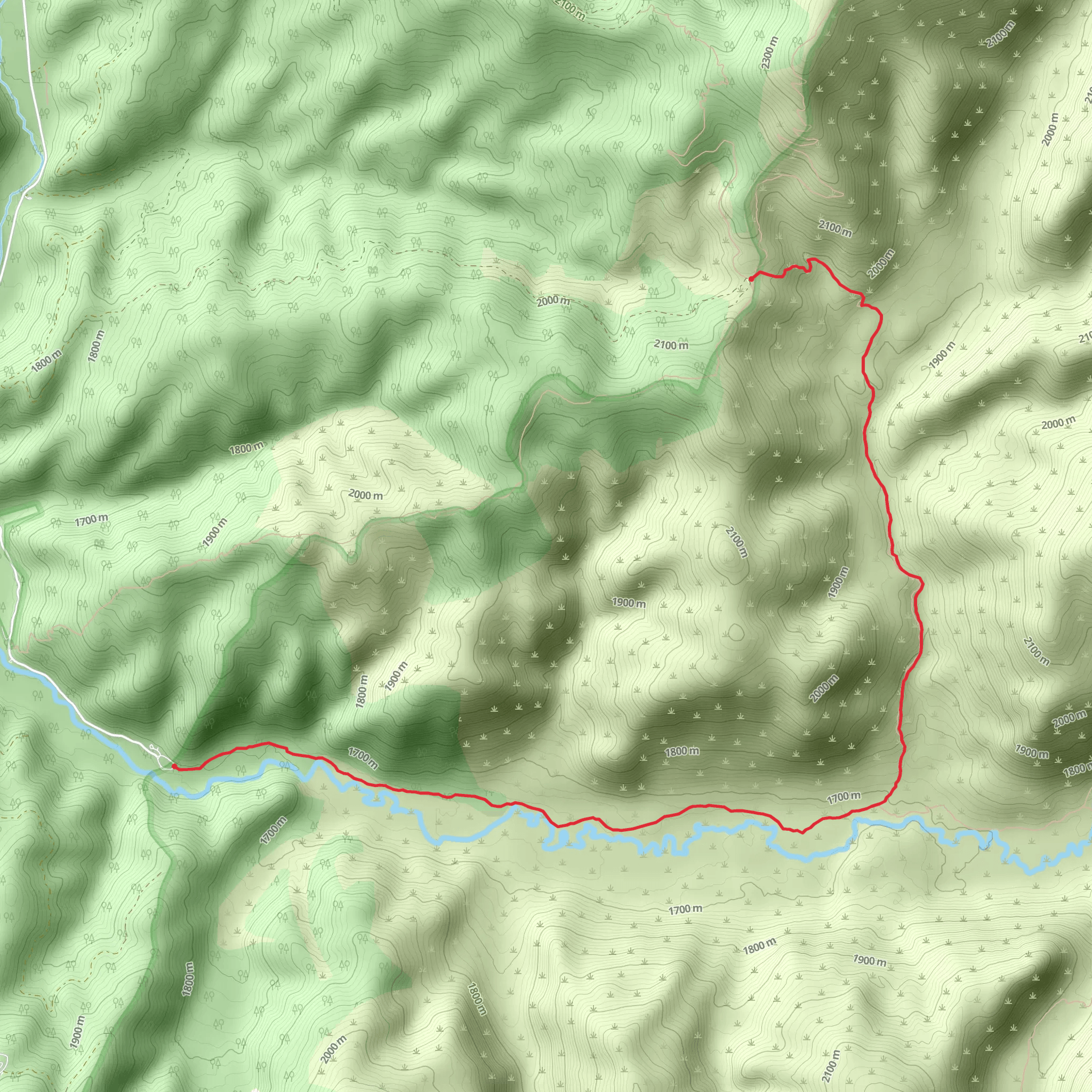Clifford Creek via East Fork Trail mobile static map