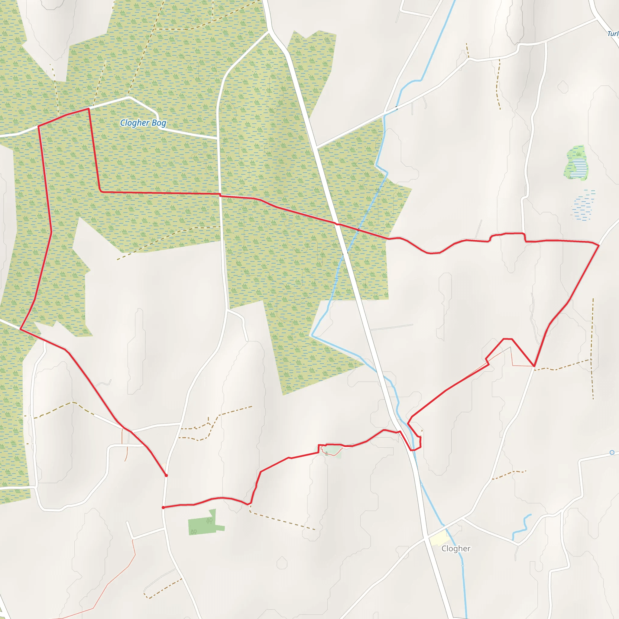 Clogher - Bog Loop mobile static map