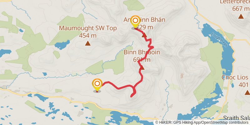 A'Chailleach and An Bhinn Bhán Loop stage 2 Map