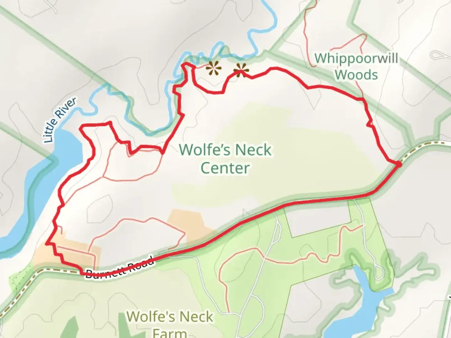 An image depicting the trail Deer Run Trail Loop and its surrounding area.
