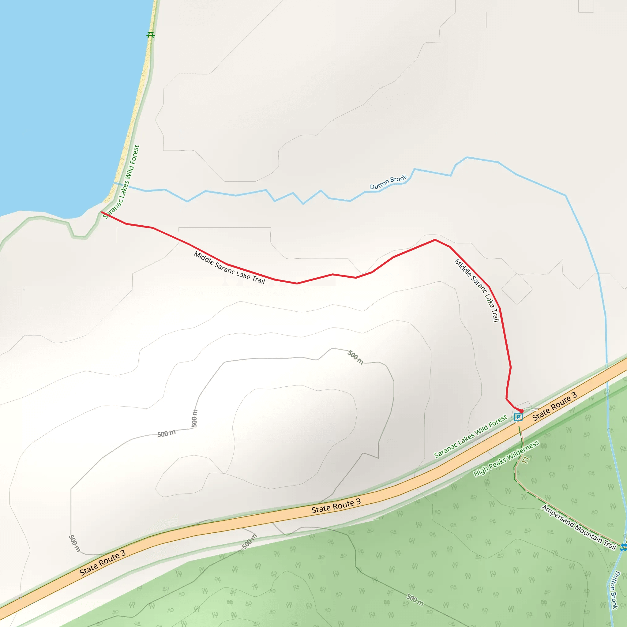 Middle Saranc Lake Trail mobile static map