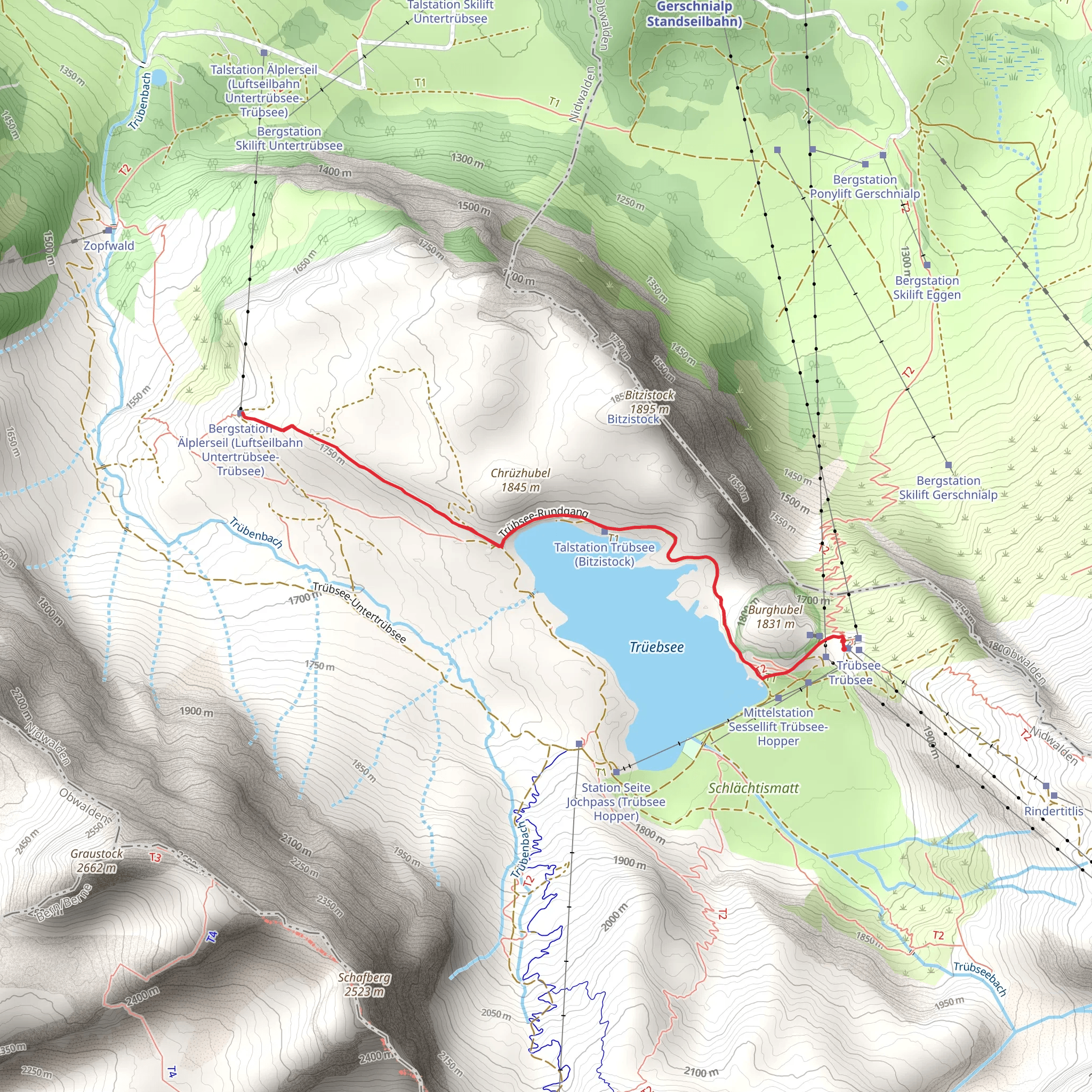 Mountain Flower Trail Trübsee - Obertrübsee mobile static map