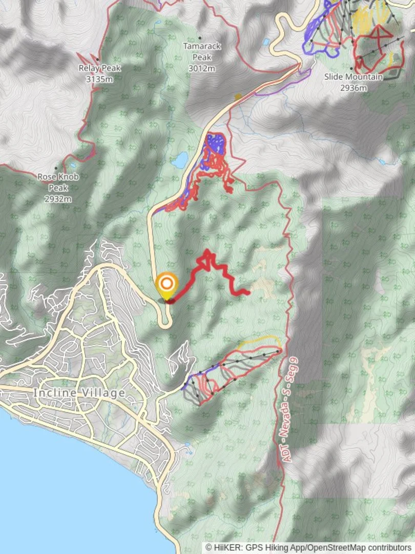Incline Flume Trail and Tyrolean Downhill Shortcut Washoe County N