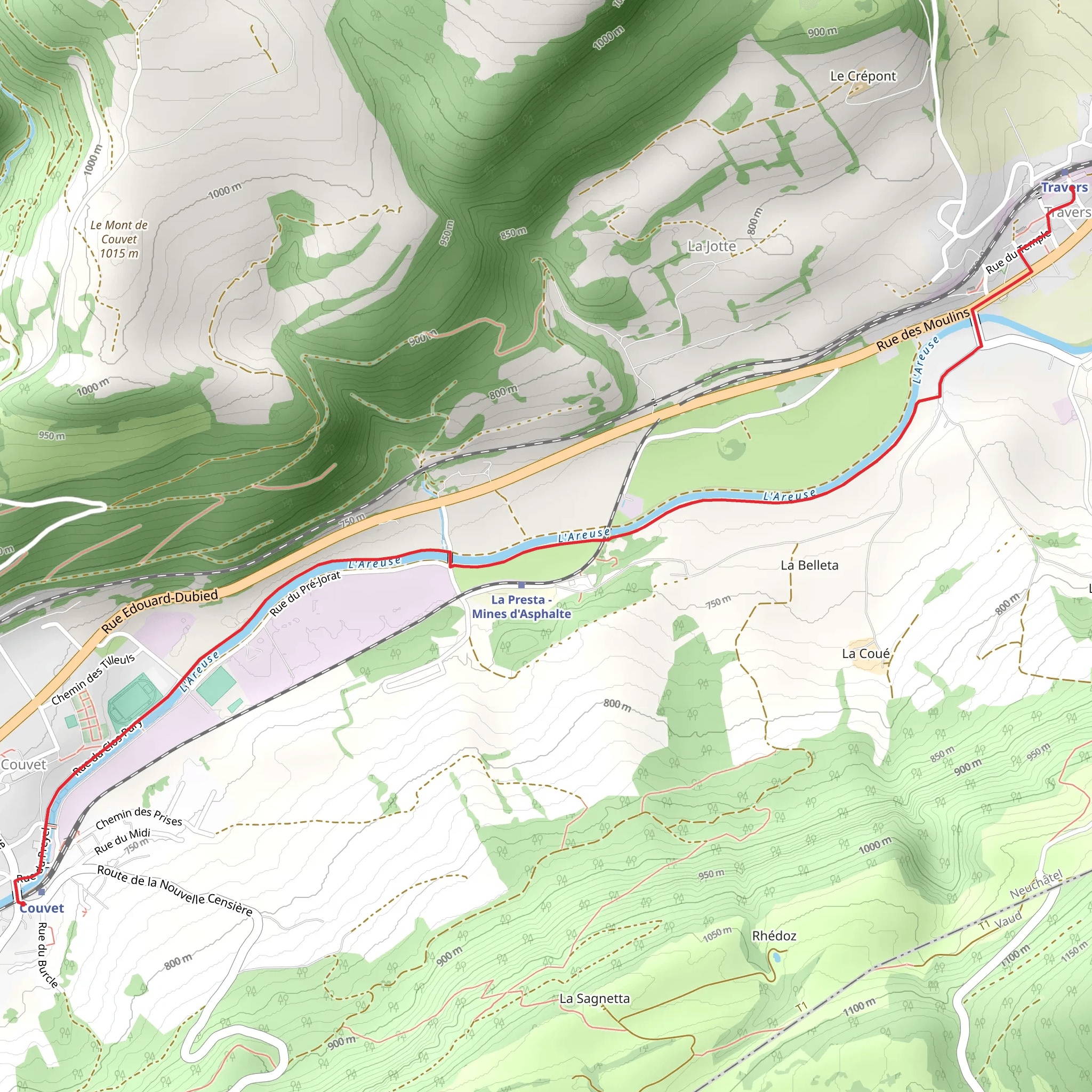 Chemin de l'Areuse mobile static map