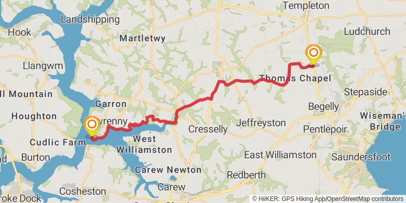 Landsker Borderlands Trail stage 2 Map