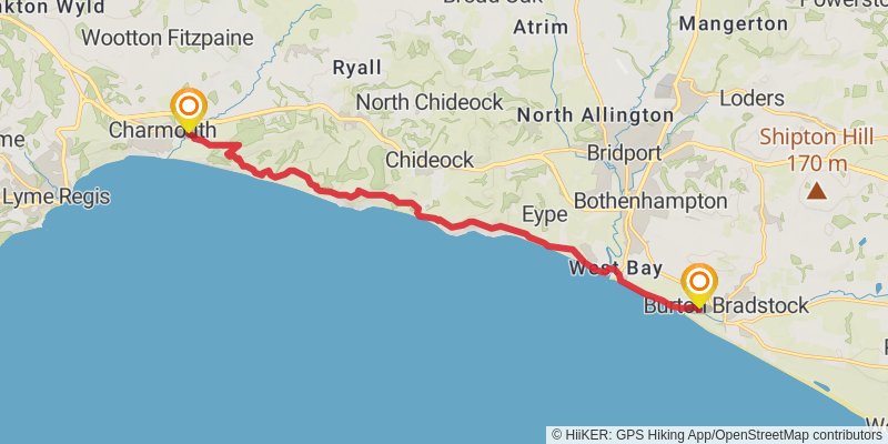Plymouth to Dover Walk stage 14 Map