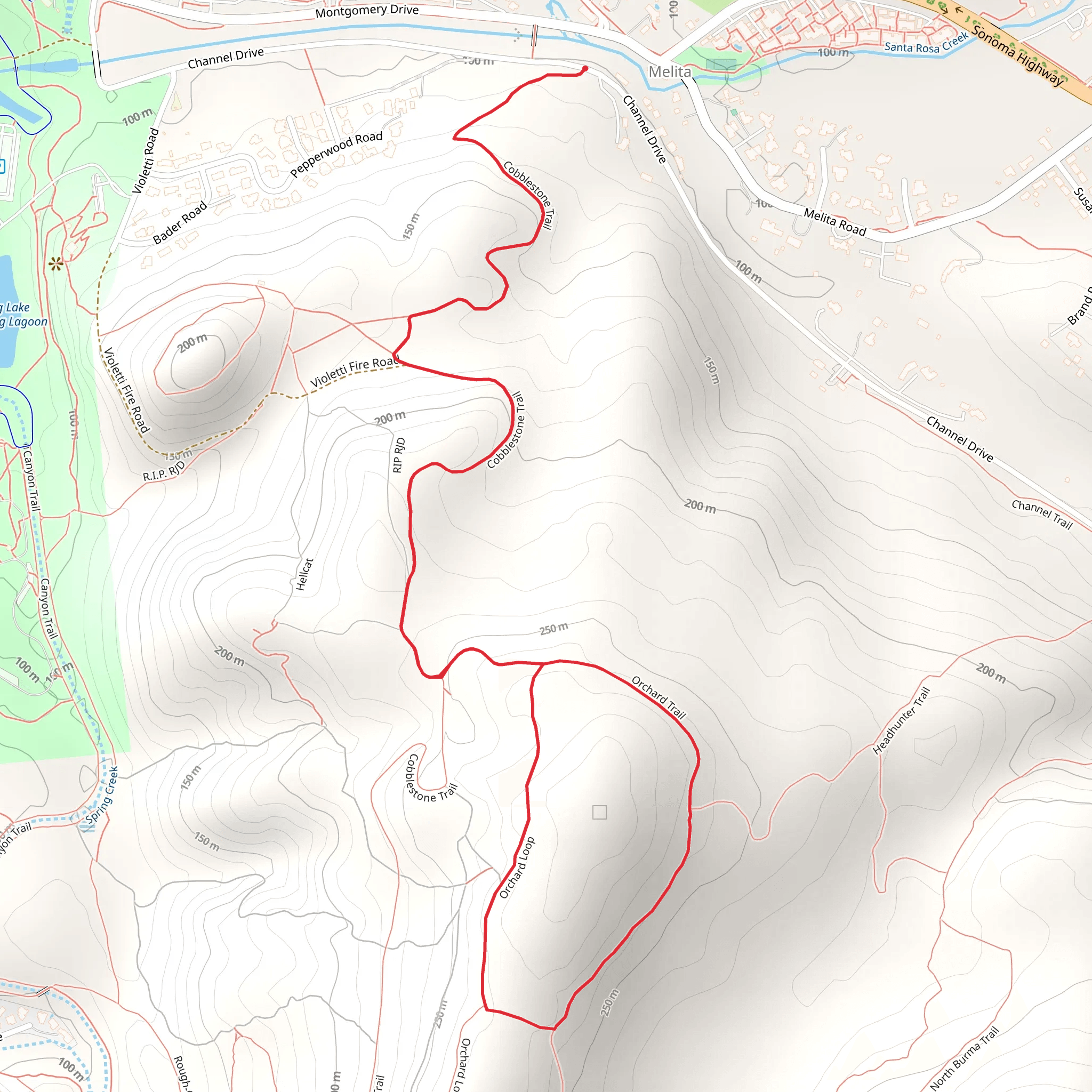 Orchard Loop via Cobblestone Trail mobile static map