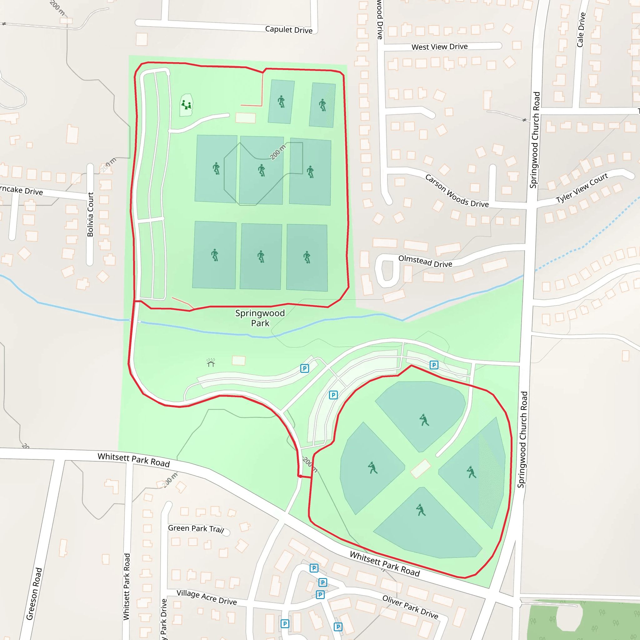 Springwood Park Loop mobile static map