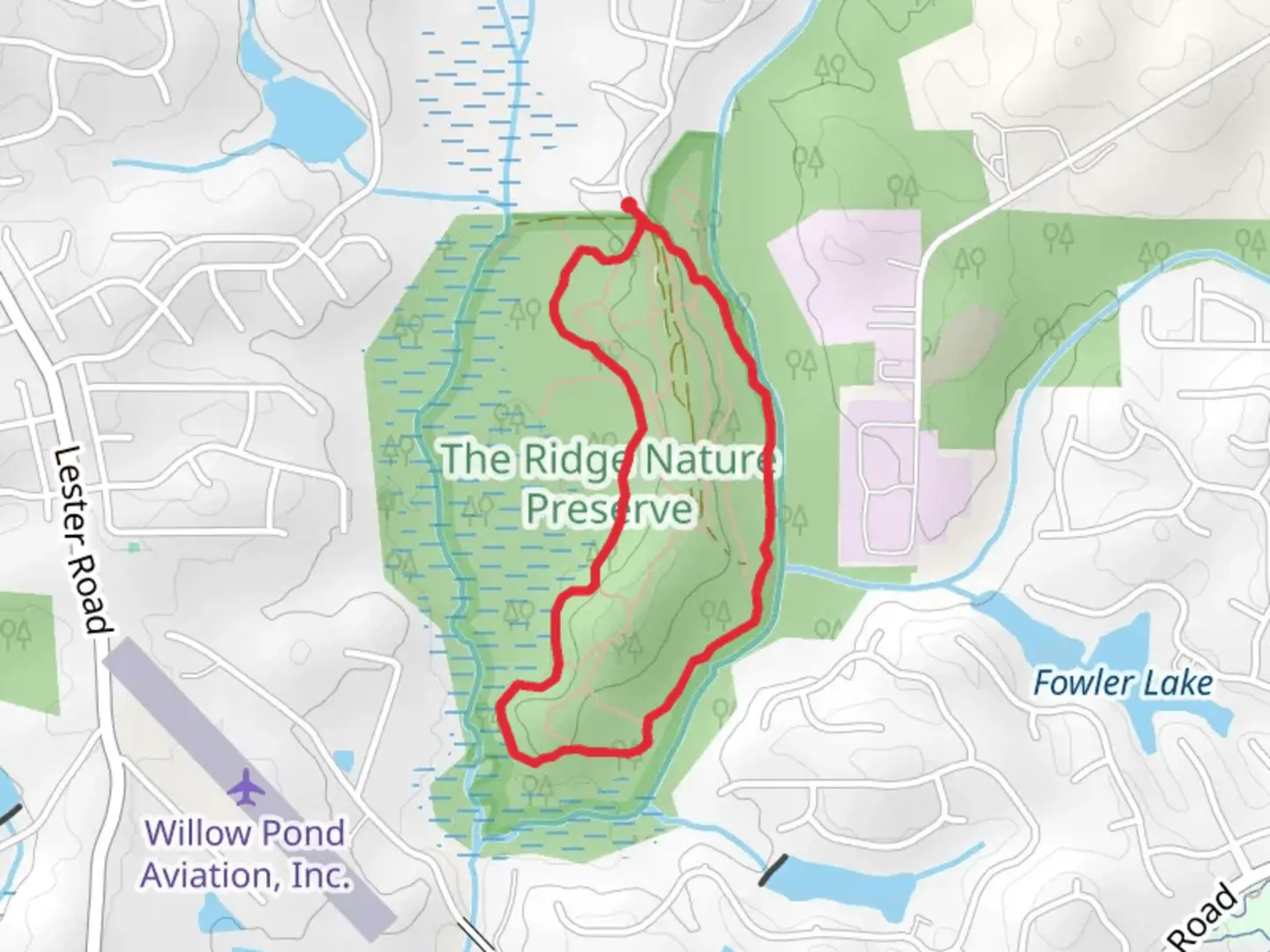 An image depicting the trail Gingercake, Muscodine and Whitewater Loop Trail - The Ridge Nature Area and its surrounding area.