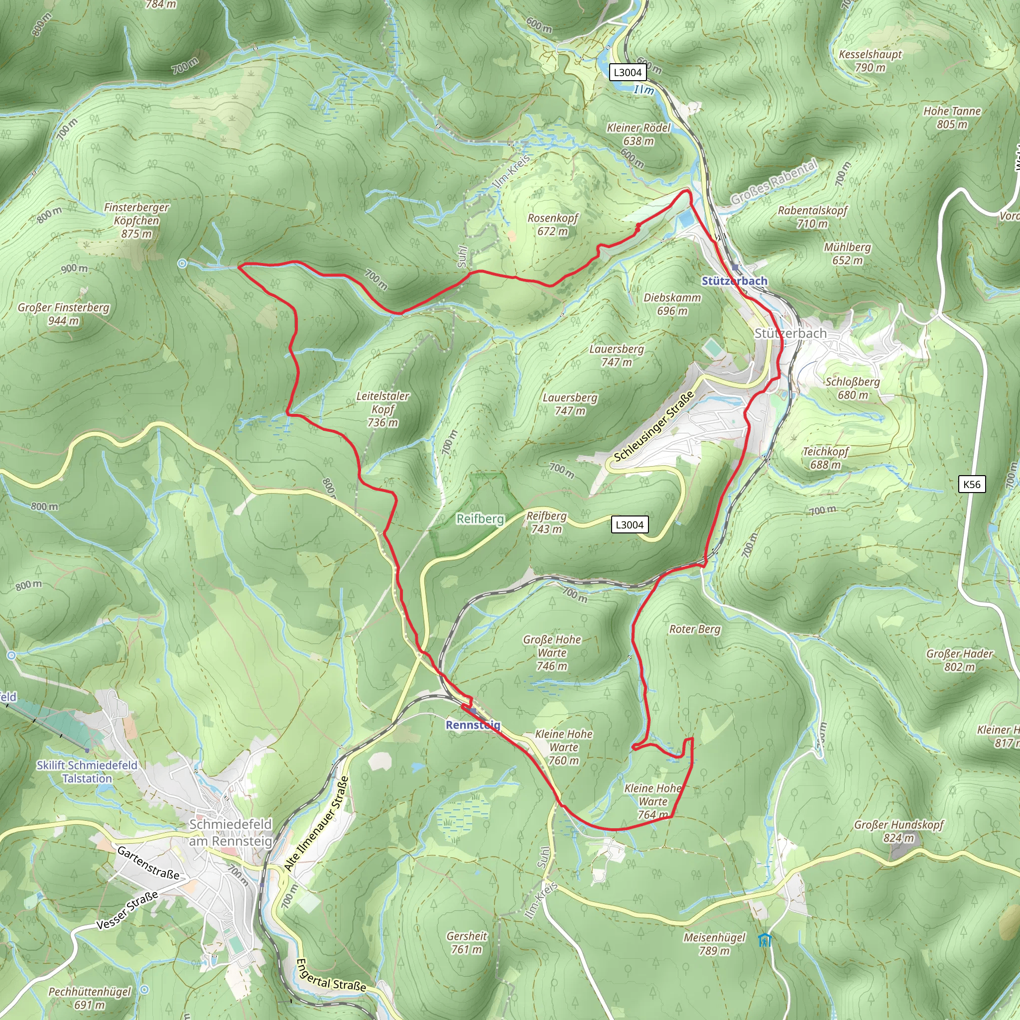 Kleine Hoehe Warte via QR Weg mobile static map