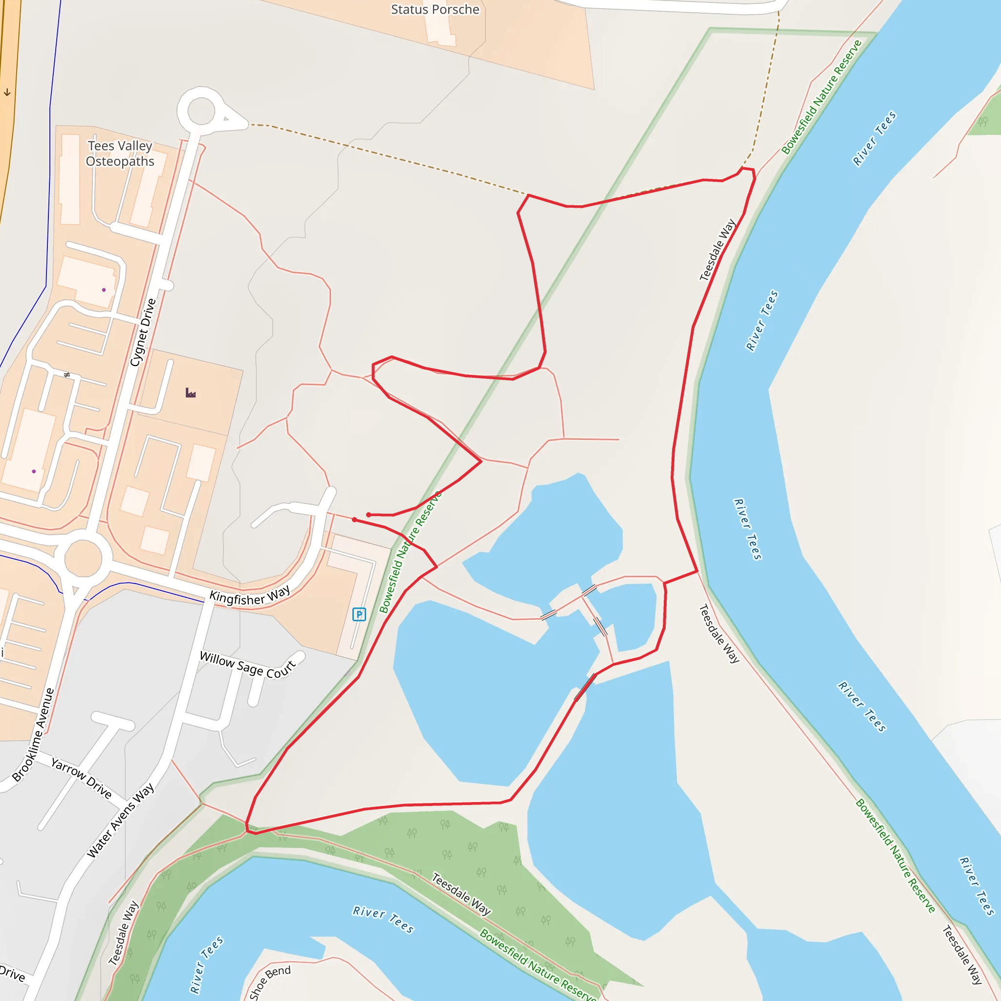 Bowsfield Nature Reserve and Black Bobbies Field Nature Reserve Loop mobile static map