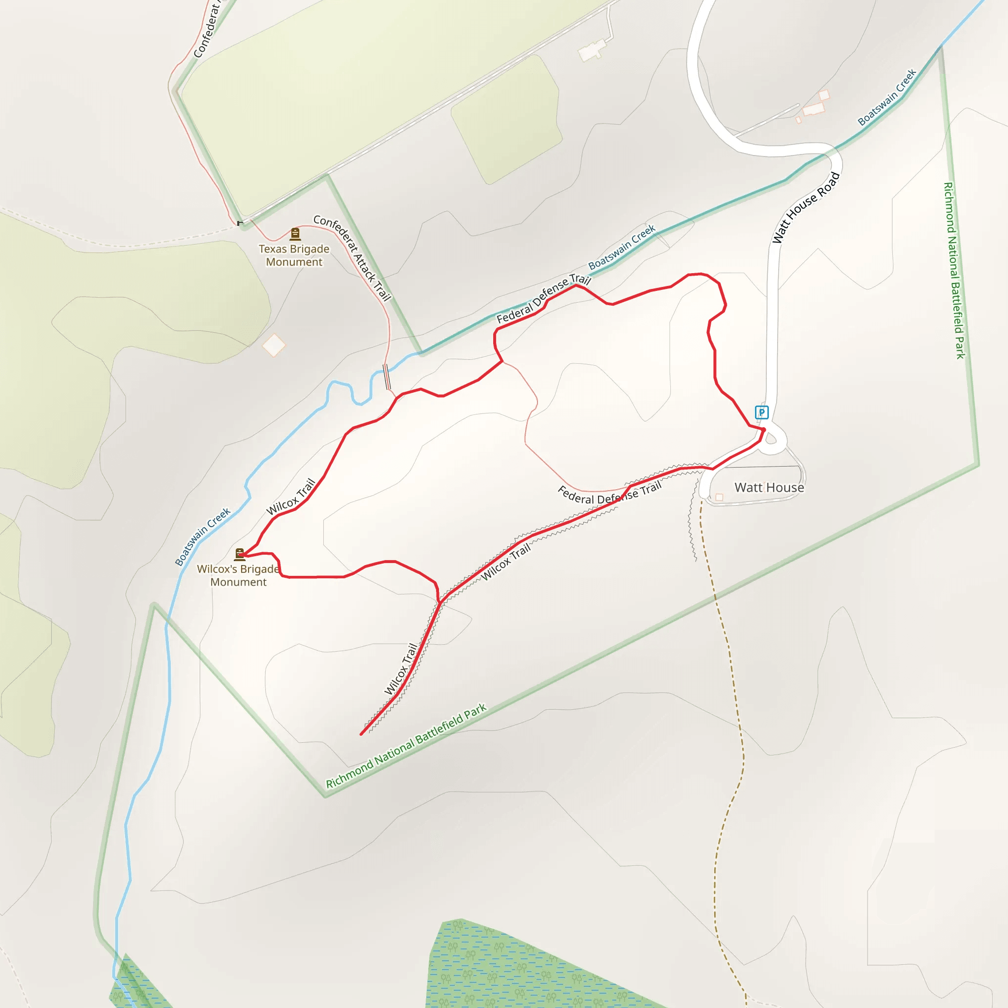 Wilcox Loop Trail mobile static map
