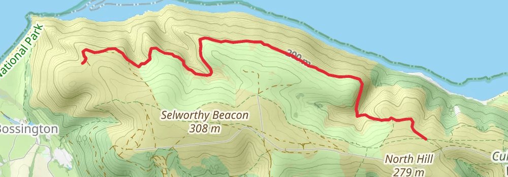 South West Coast Path alt 1 Map