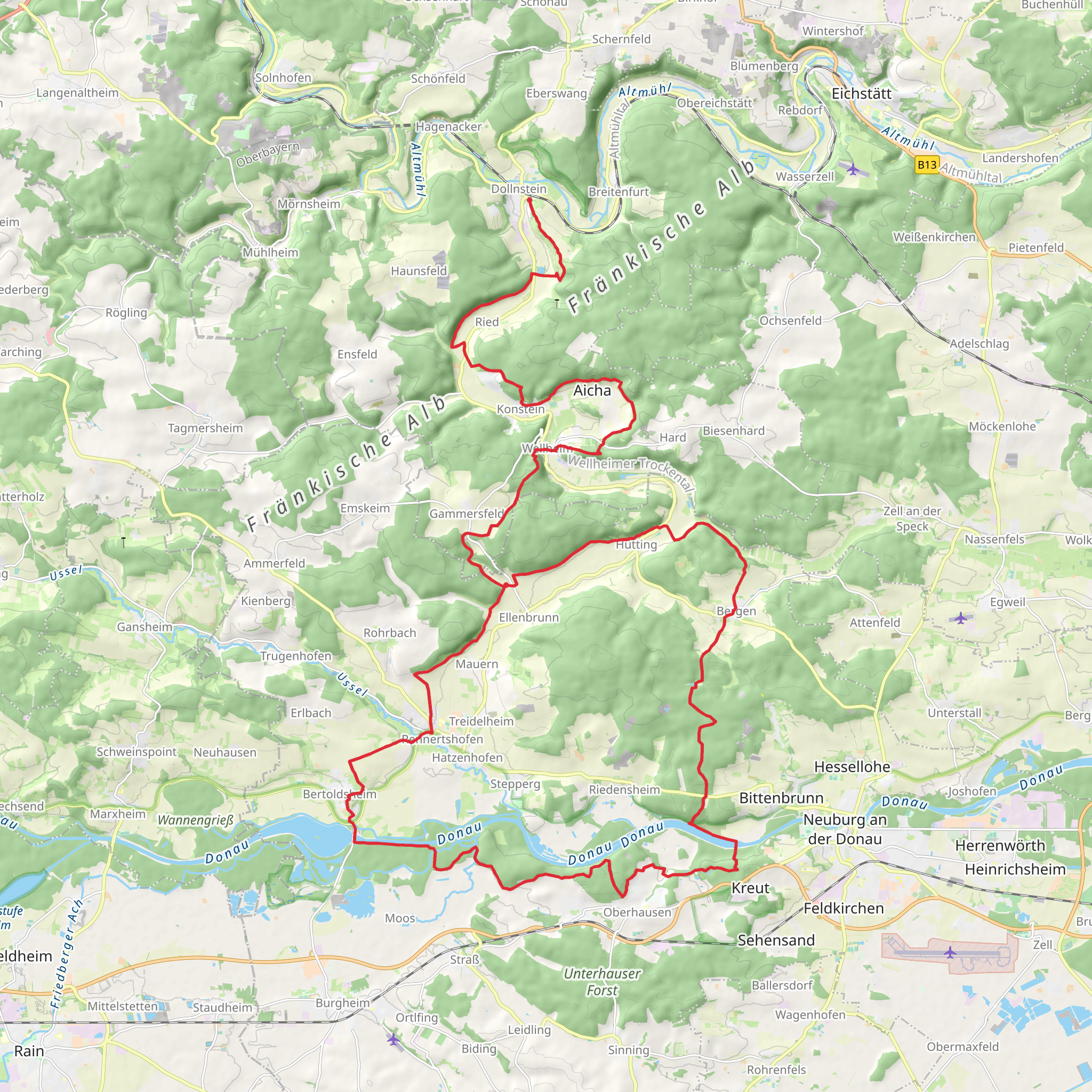 Urdonautalsteig mobile static map