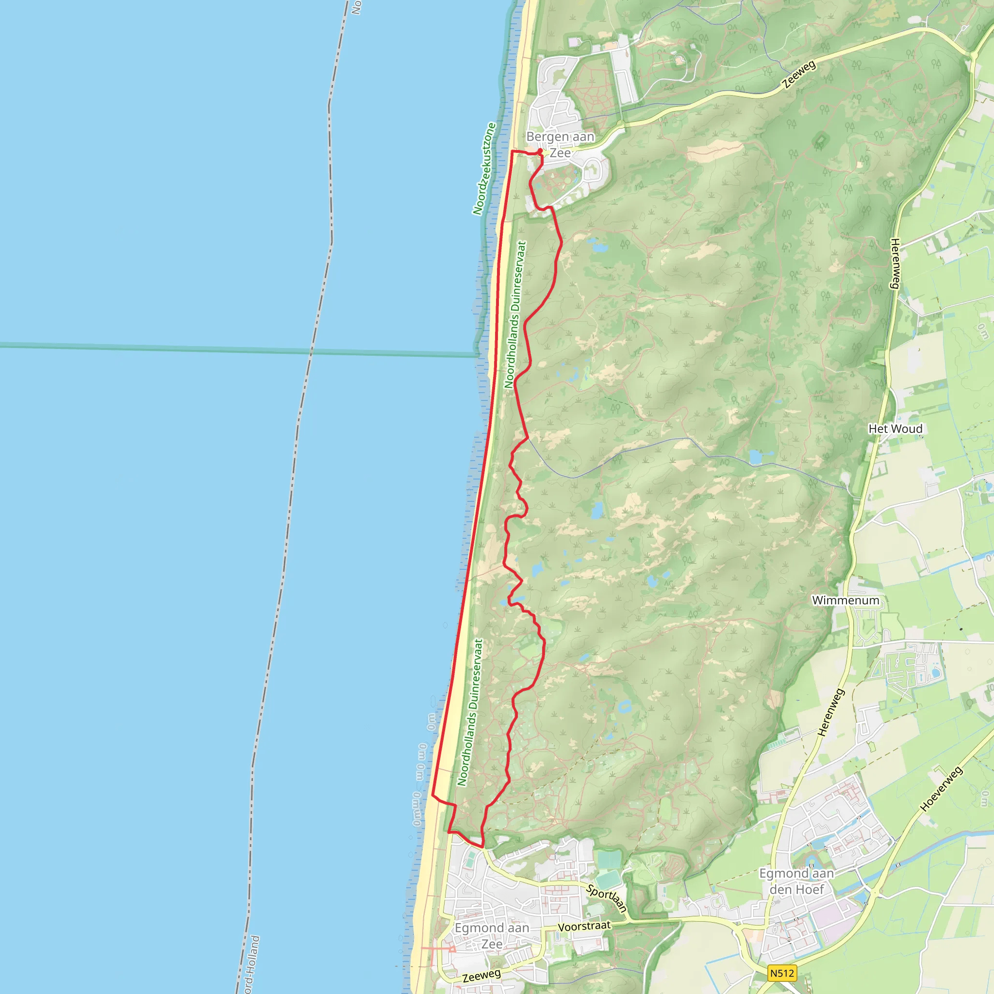 Recreatiegebied Strand Bergen aan Zee and Openluchtmuseum Loop mobile static map