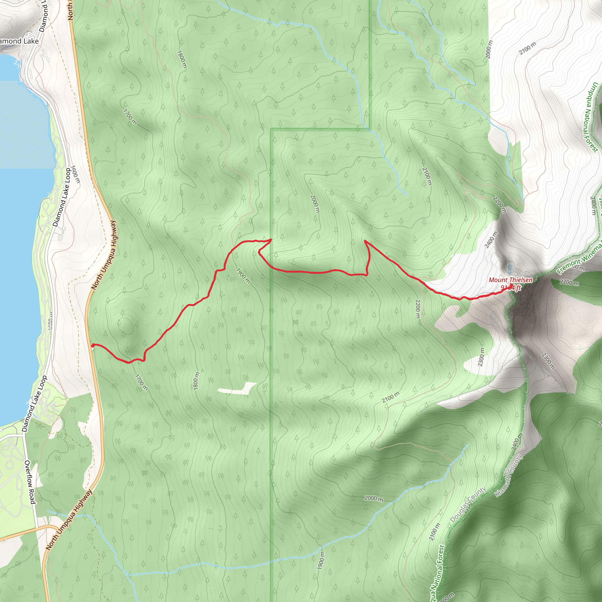 Mt Thielsen Trail mobile static map