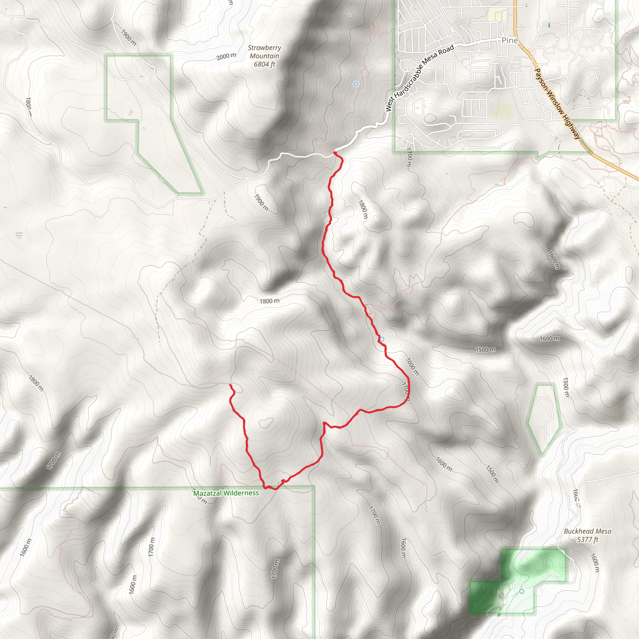 Walnut Trail via Oak Spring Trail mobile static map