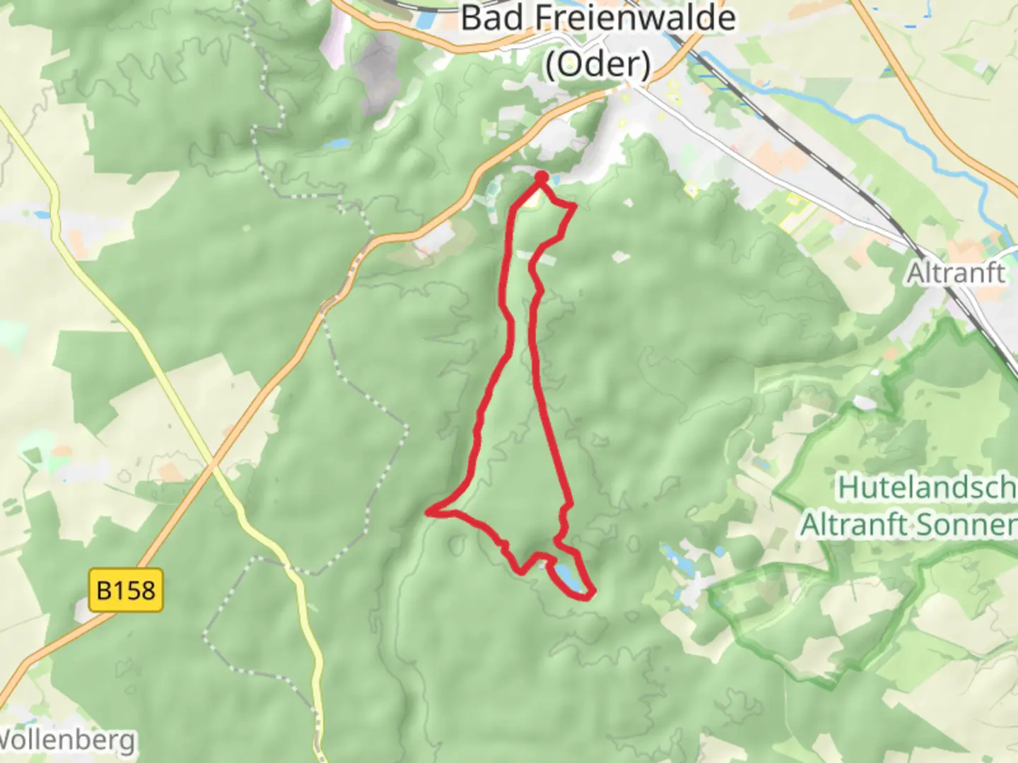 An image depicting the trail Baasee via Siebenhuegelweg and its surrounding area.